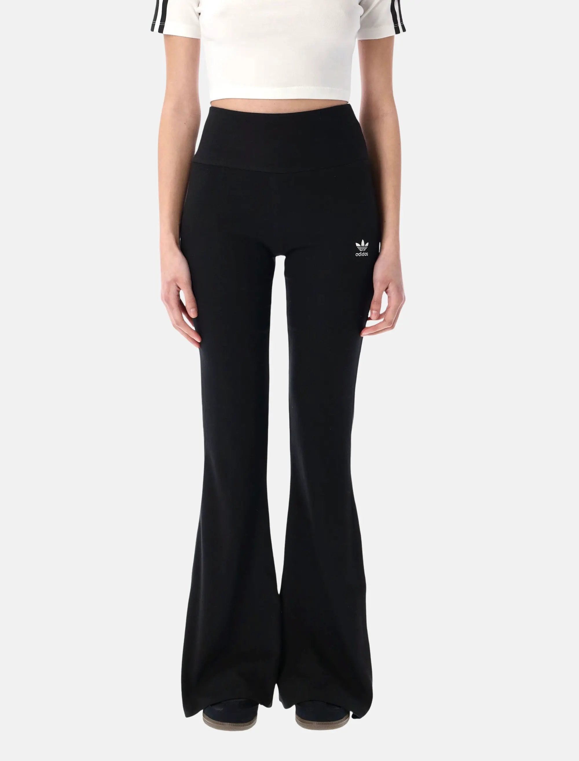 Black Rib Flared Cotton Leggings Adidas оригінал – Купити в Україні – детальний вид