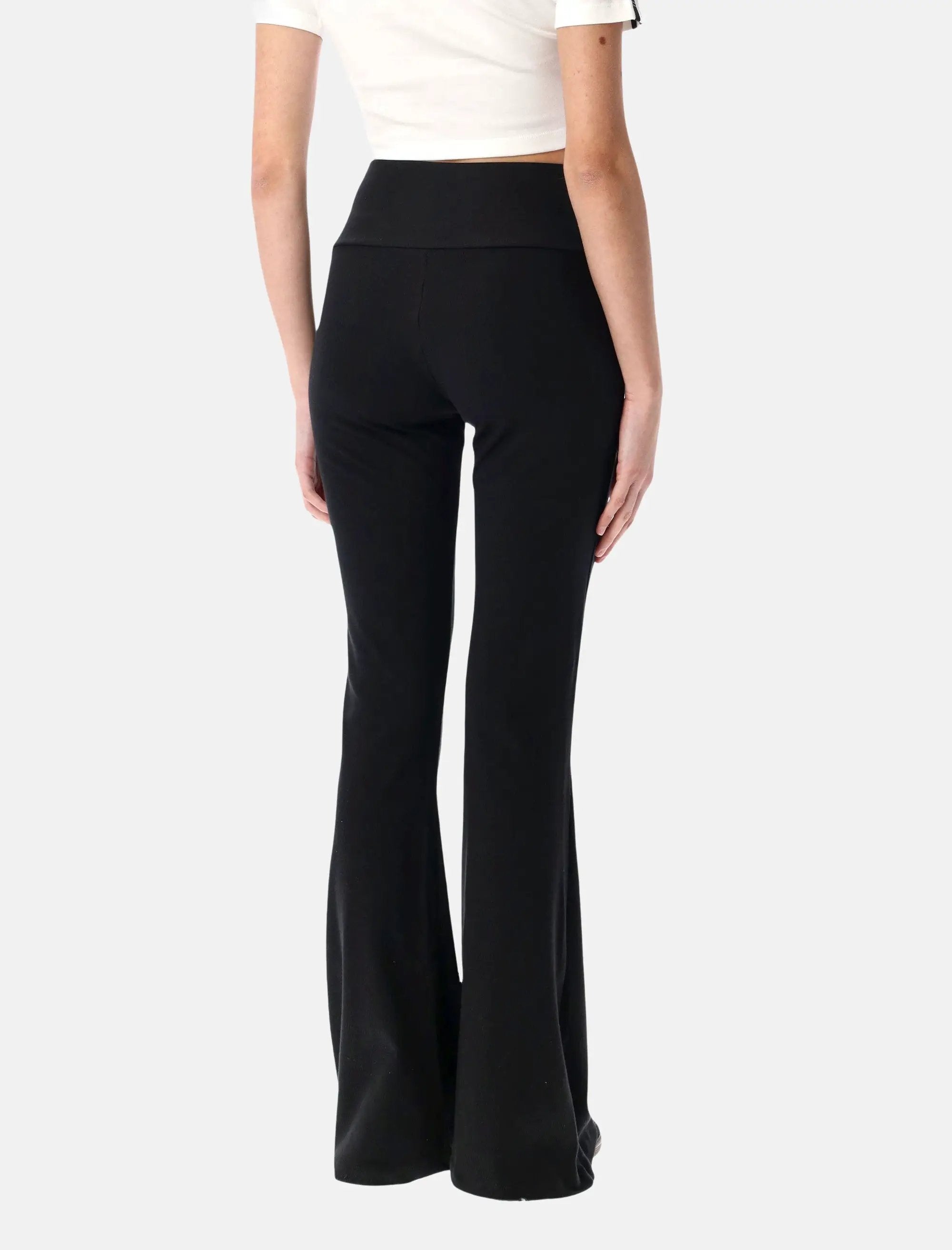 Black Rib Flared Cotton Leggings Adidas оригінал – Купити в Україні – боковий вид - ADIDAS
