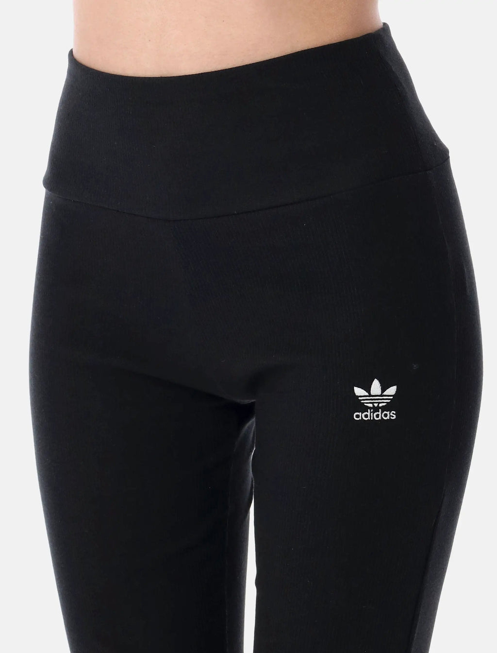 Black Rib Flared Cotton Leggings Adidas оригінал – Купити в Україні – вид ззаду