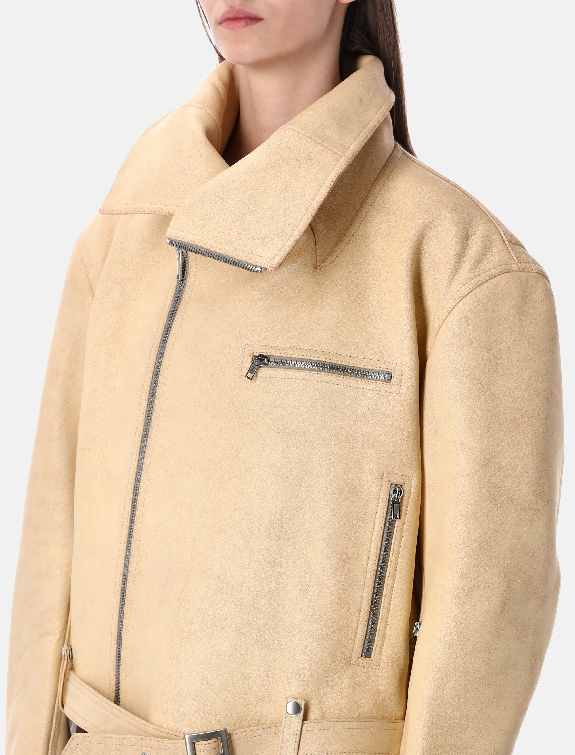 Biker Jumbo Stooges Leather Jacket Rick owens – Гарантія оригінальності – детальний вид