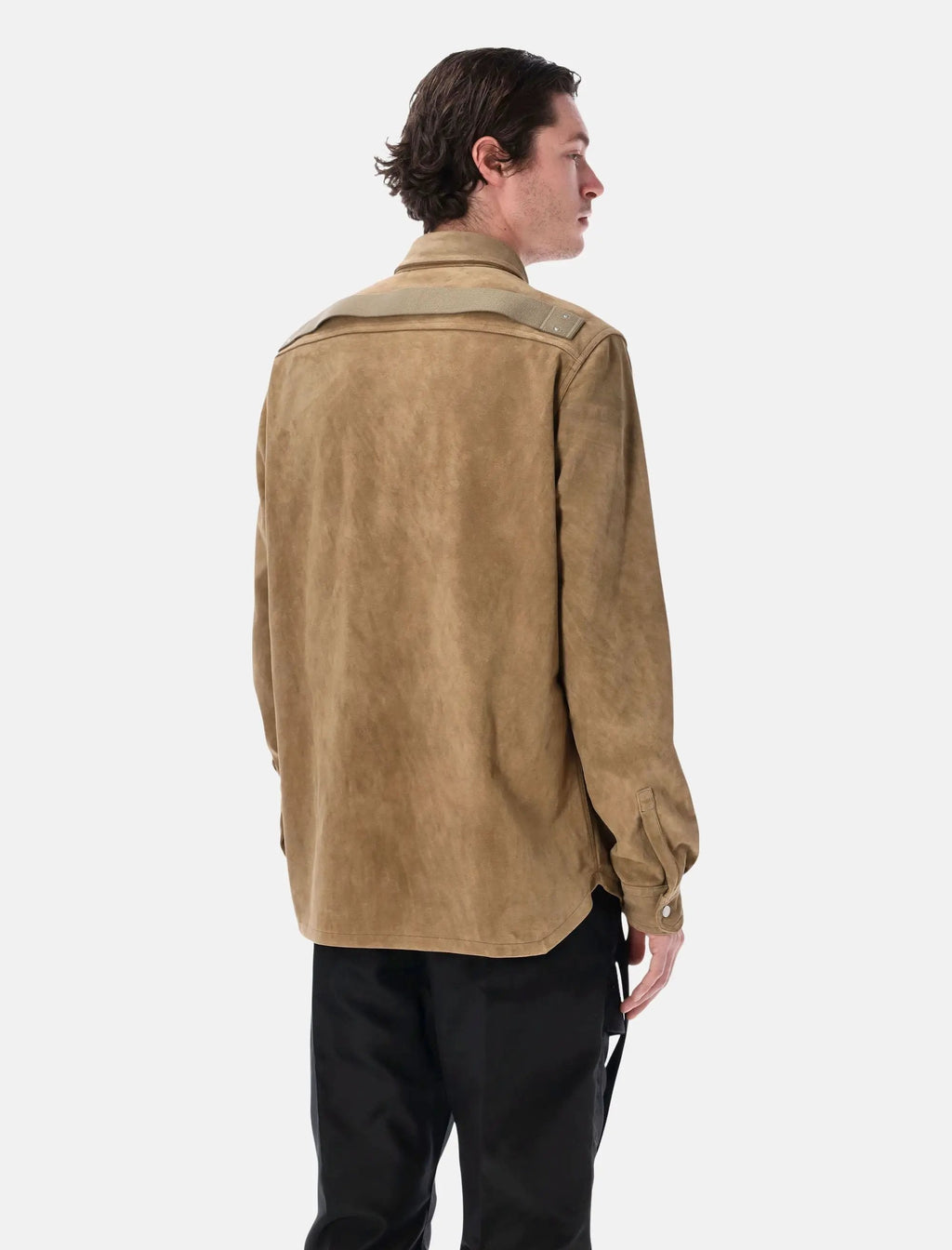 Sumi Brown Suede Outershirt Rick owens оригінал – Купити в Україні – вид ззаду