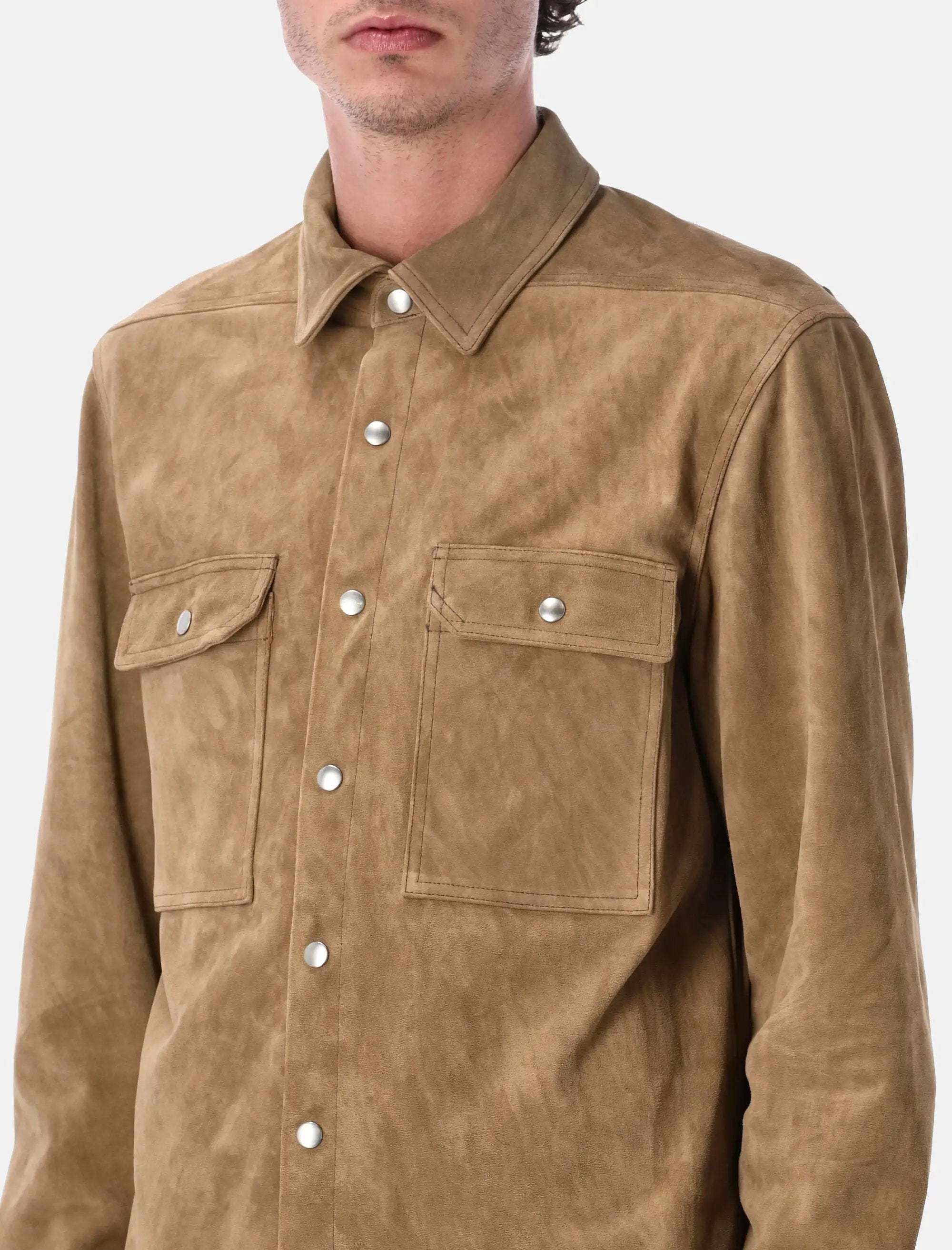 Sumi Brown Suede Outershirt Rick owens оригінал – Купити в Україні – детальний вид