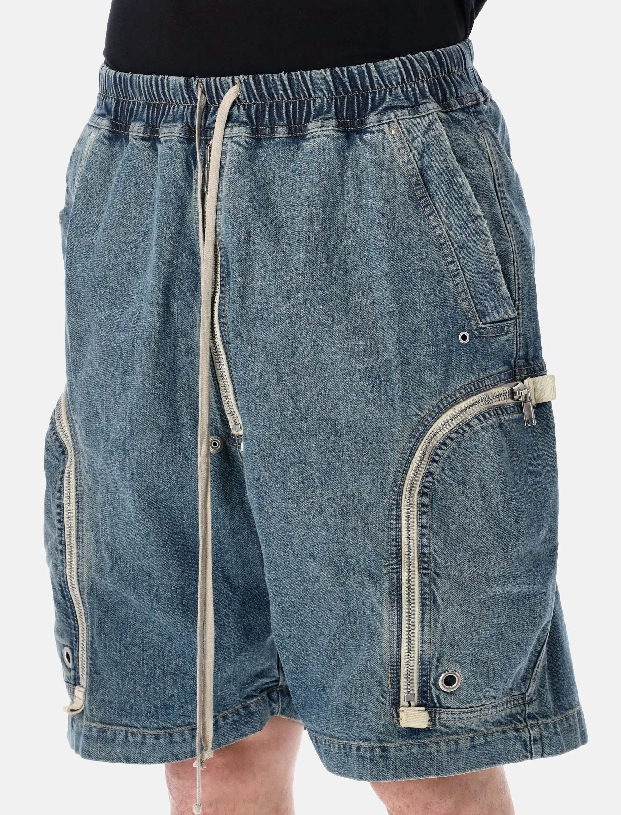 Indigo Denim Bauhaus Pods Cargo Shorts Rick owens – Гарантія оригінальності – детальний вид