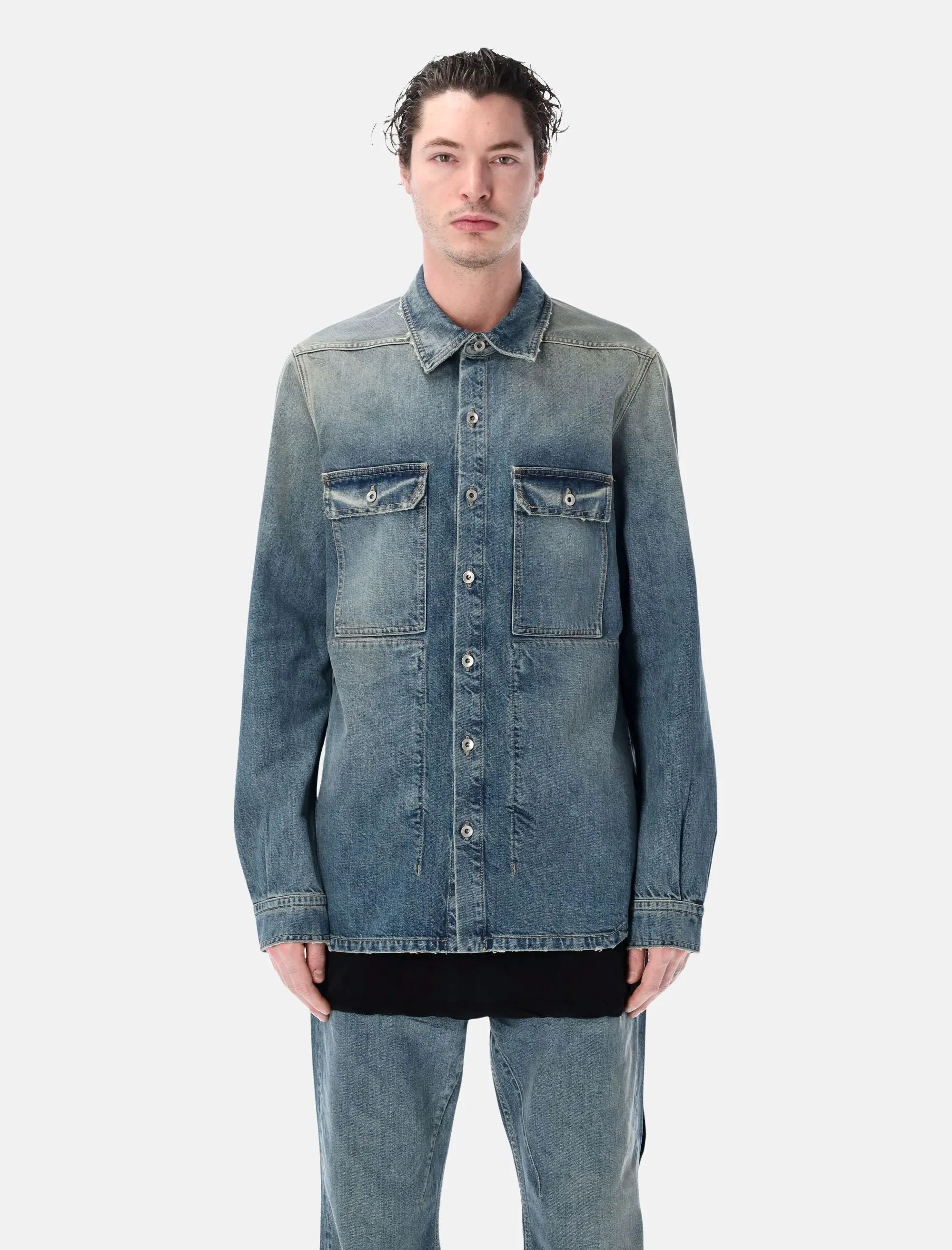 Denim Outershirt Rick owens – Гарантія оригінальності – боковий вид
