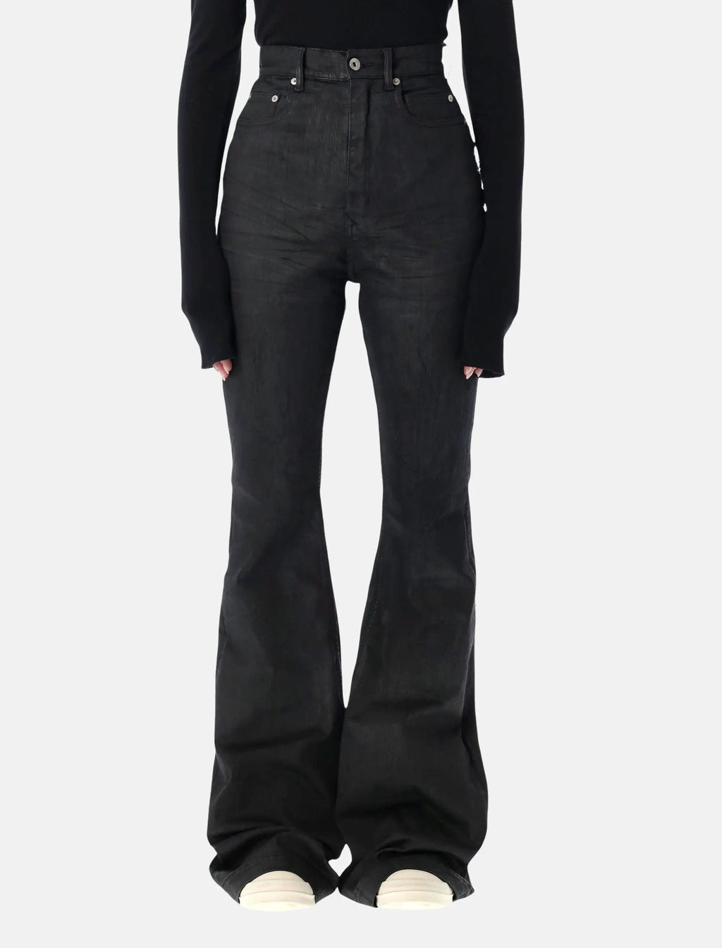 Bolan Bootcut Black Waxed Jeans Rick owens оригінал – Купити в Україні – боковий вид