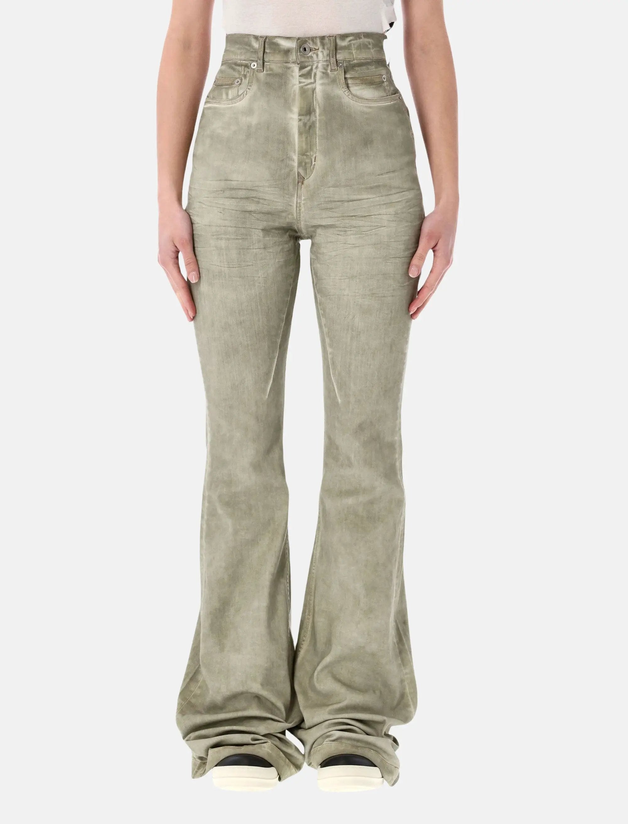 Bolan Bootcut Sand Waxed Jeans Rick owens – Гарантія оригінальності – боковий вид