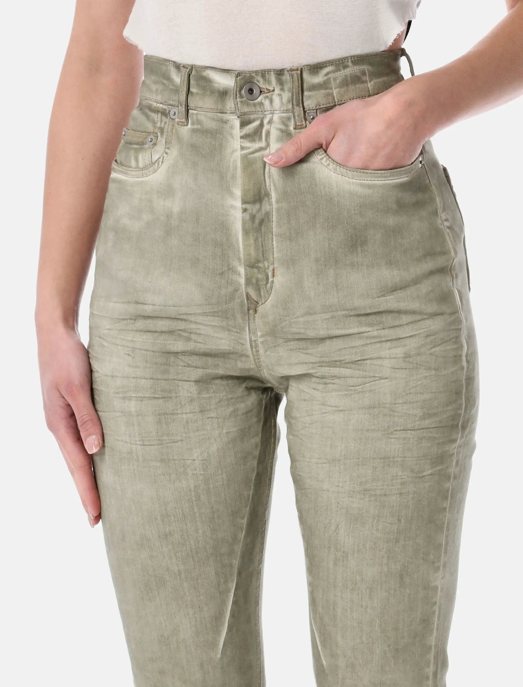 Bolan Bootcut Sand Waxed Jeans Rick owens – Гарантія оригінальності – детальний вид