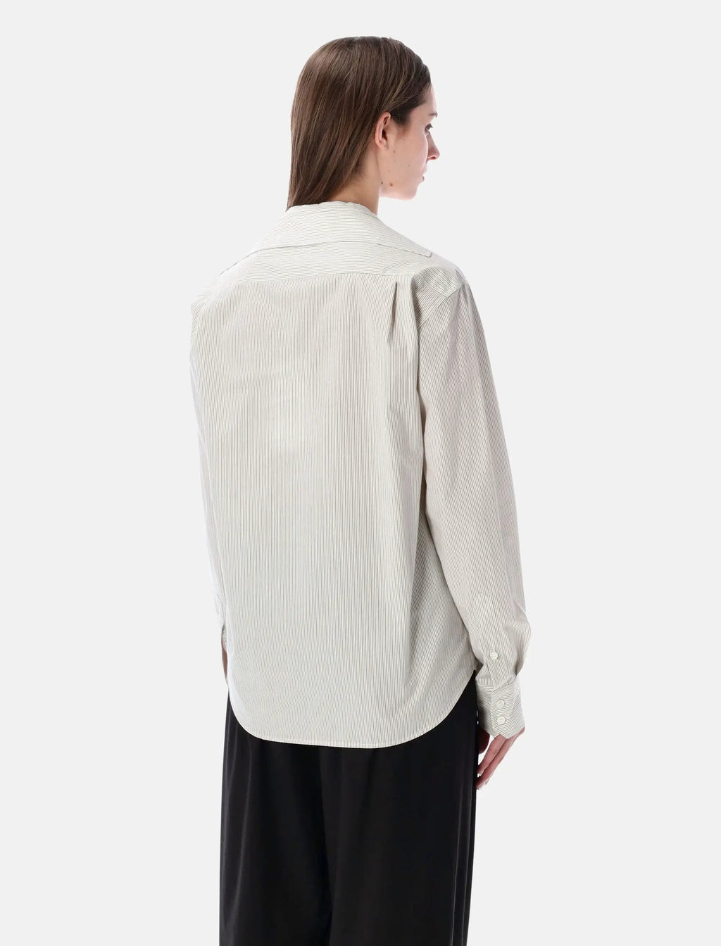 Striped Collarless Cotton Shirt Maison margiela оригінал – Купити в Україні – вид ззаду