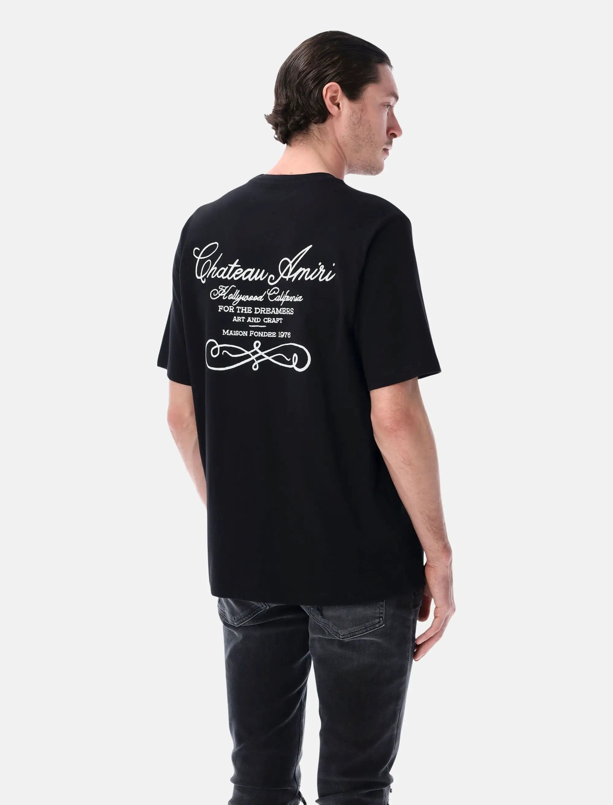 Chateau Script Oversized Tee Amiri оригінал – Купити в Україні – вид ззаду