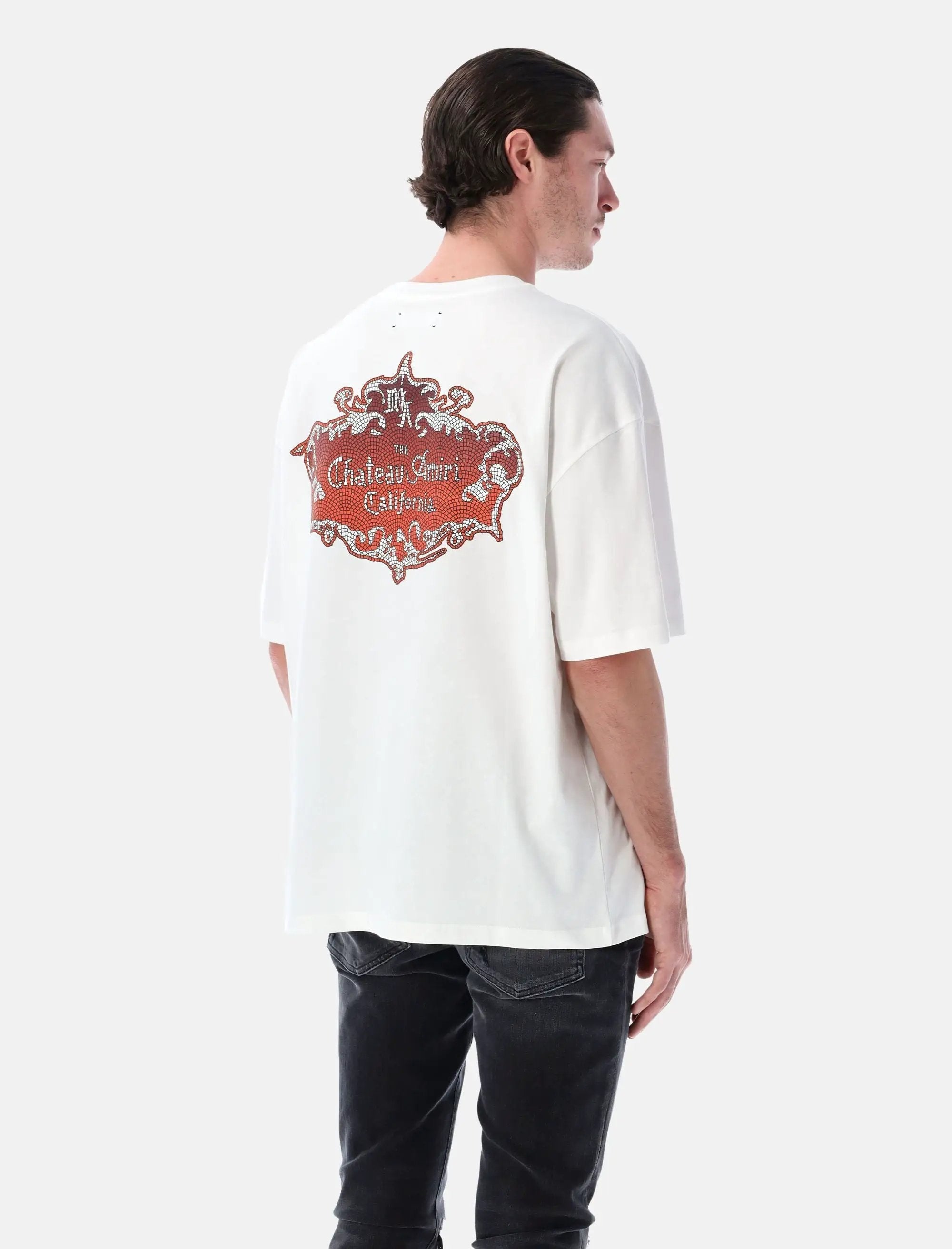 White Chateau Crest Oversized Tee Amiri – Гарантія оригінальності – вид ззаду