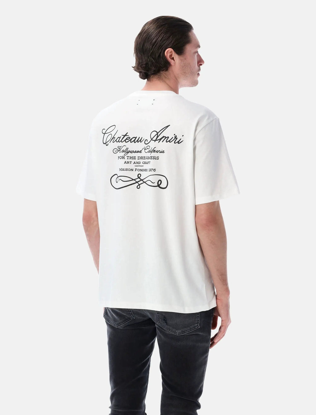 Chateau Script Oversized Tee Amiri оригінал – Купити в Україні – вид ззаду