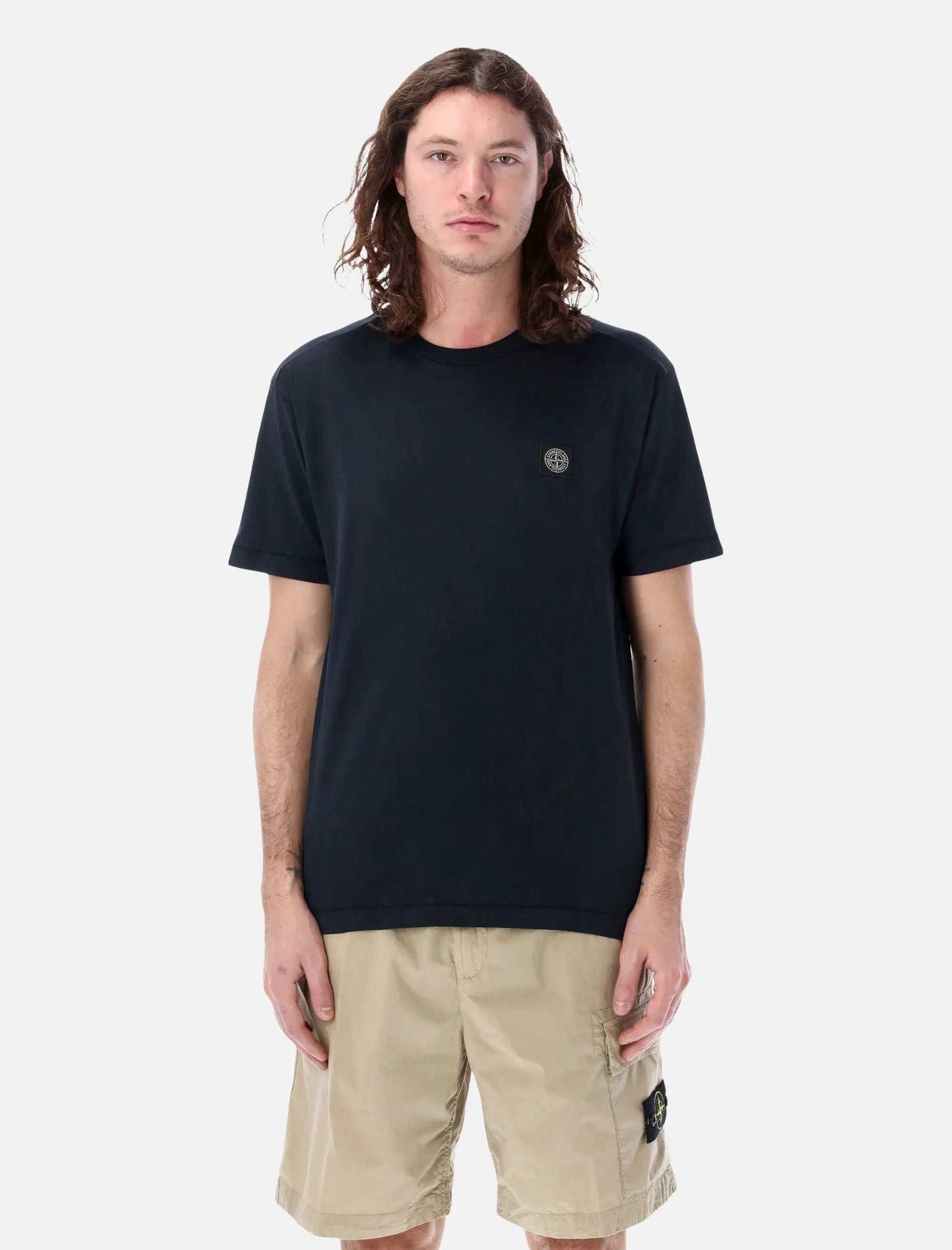 Cotton Jersey T Shirt With Compass Patch Stone island – Гарантія оригінальності – боковий вид
