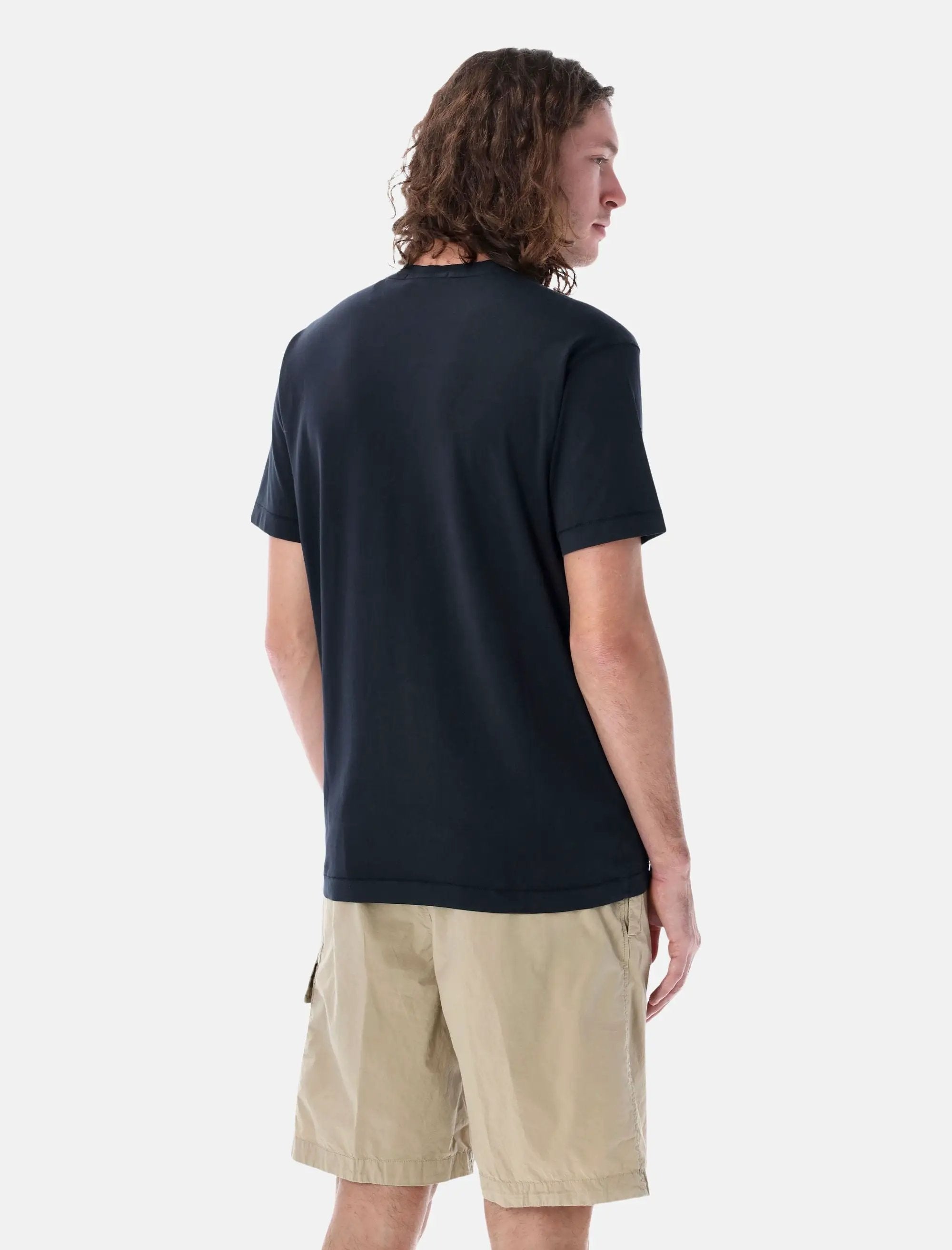 Cotton Jersey T Shirt With Compass Patch Stone island – Гарантія оригінальності – вид ззаду