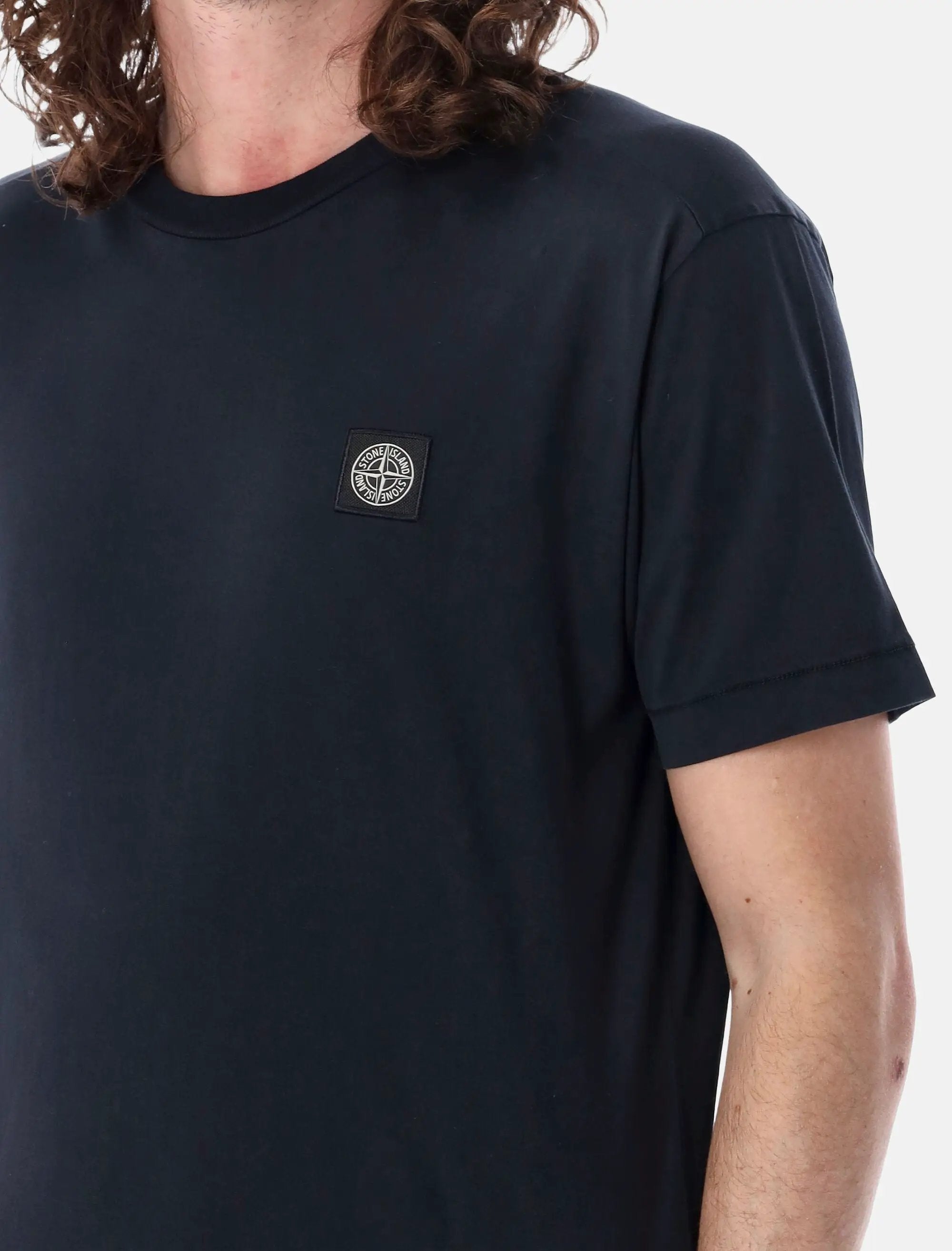 Cotton Jersey T Shirt With Compass Patch Stone island – Гарантія оригінальності – детальний вид