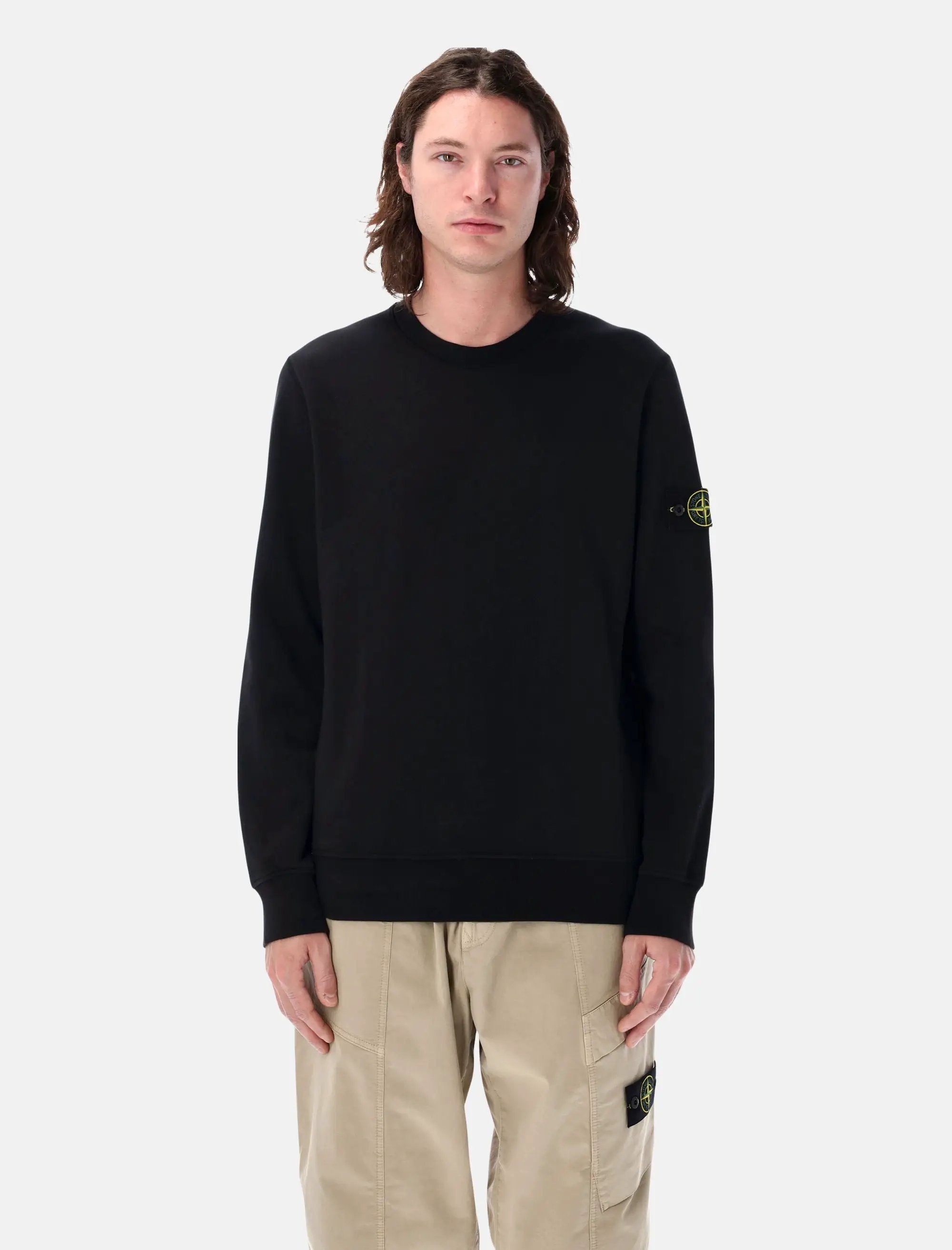 Оригінальна Organic Cotton Crewneck Sweatshirt Stone island – боковий вид