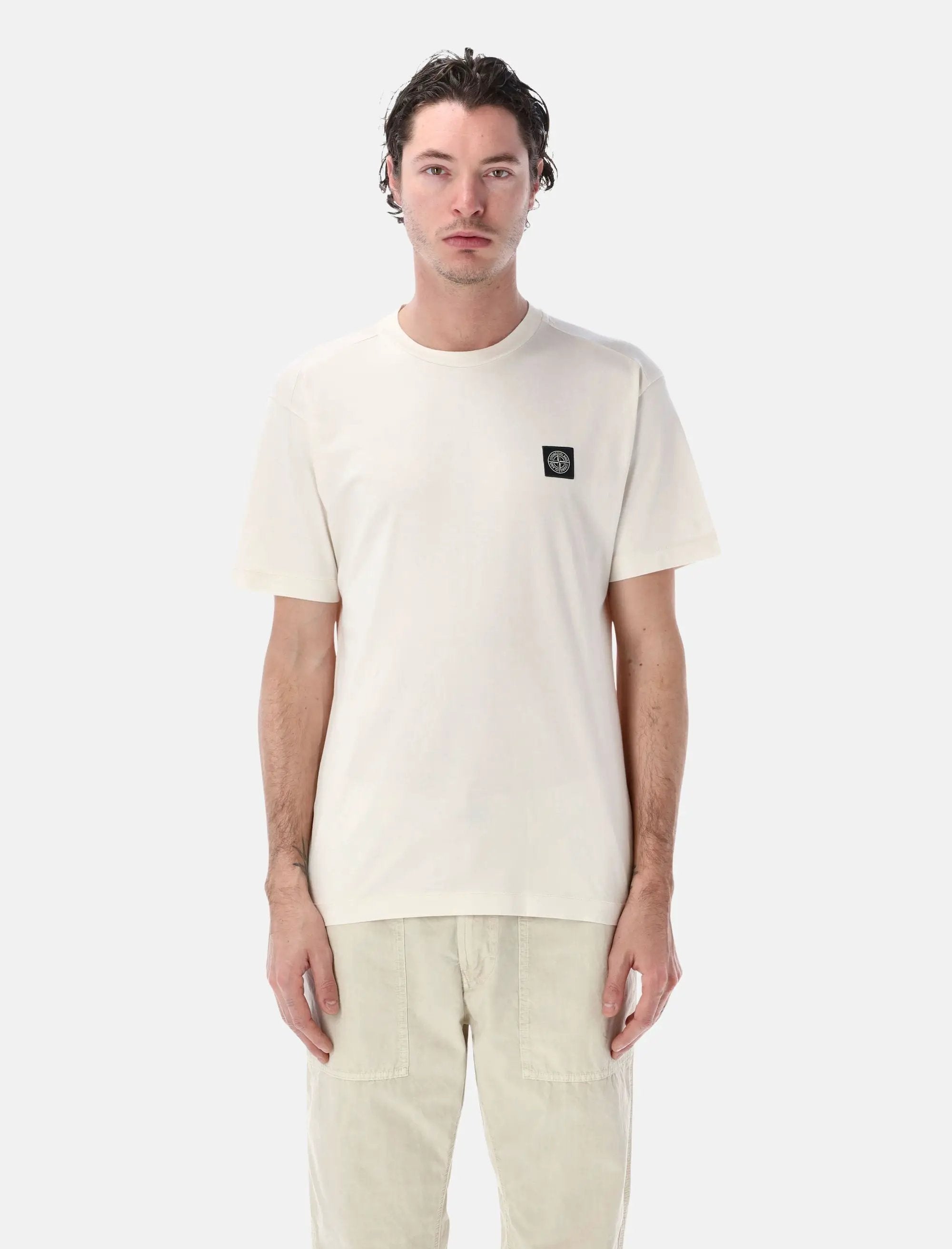 Cotton Jersey T Shirt With Compass Patch Stone island – Гарантія оригінальності – боковий вид