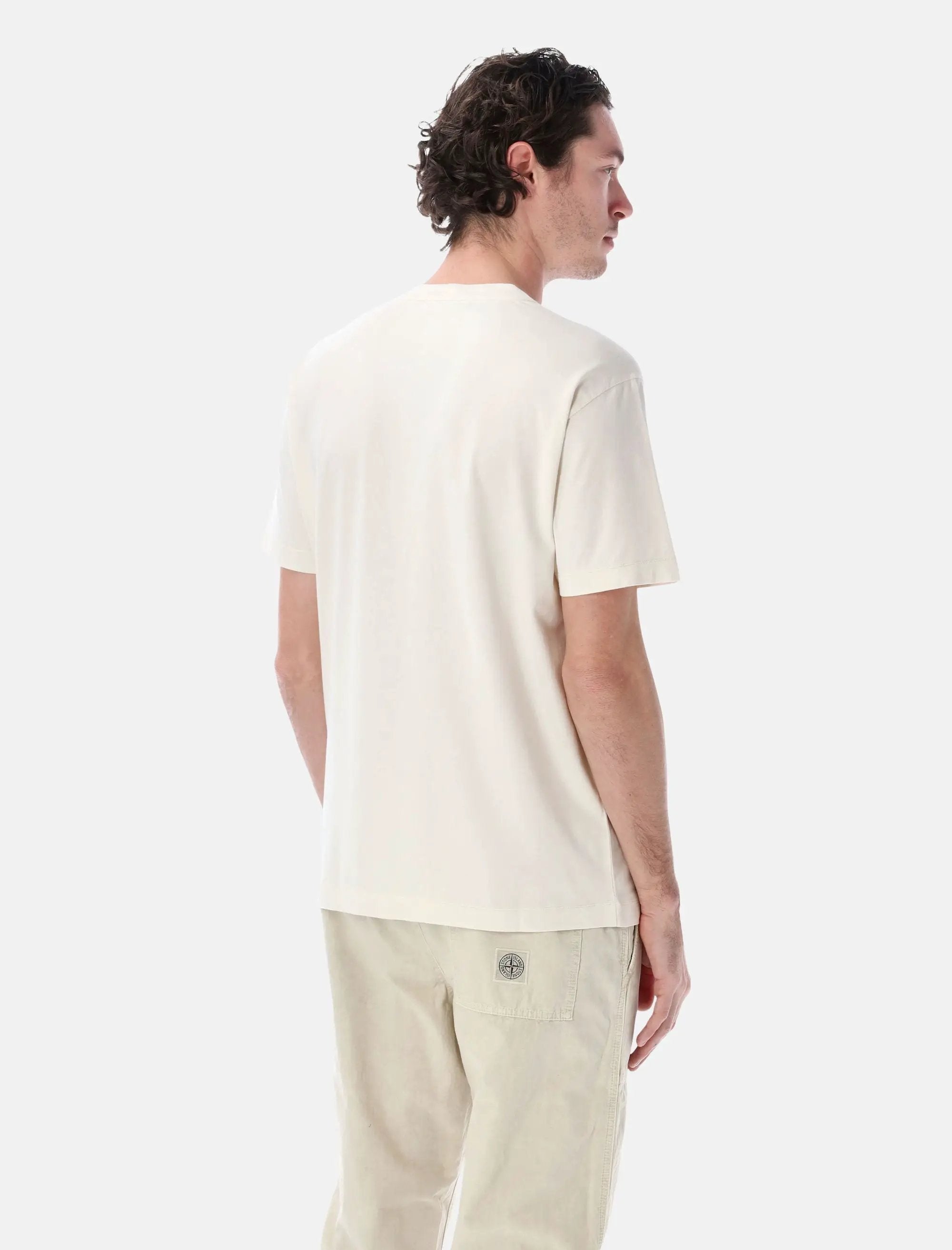 Cotton Jersey T Shirt With Compass Patch Stone island – Гарантія оригінальності – вид ззаду