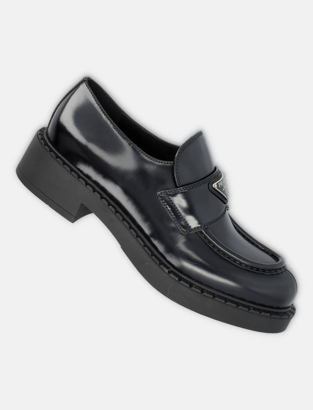Оригінальна Chocolate Brushed Leather Loafers Prada – детальний вид