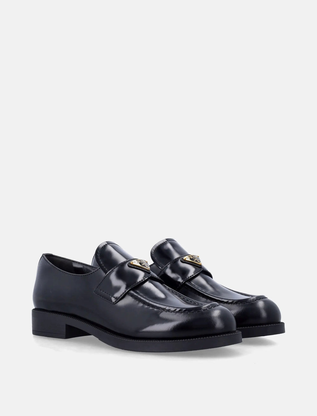 Brushed Leather Loafers With Logo Prada – Гарантія оригінальності – вид ззаду