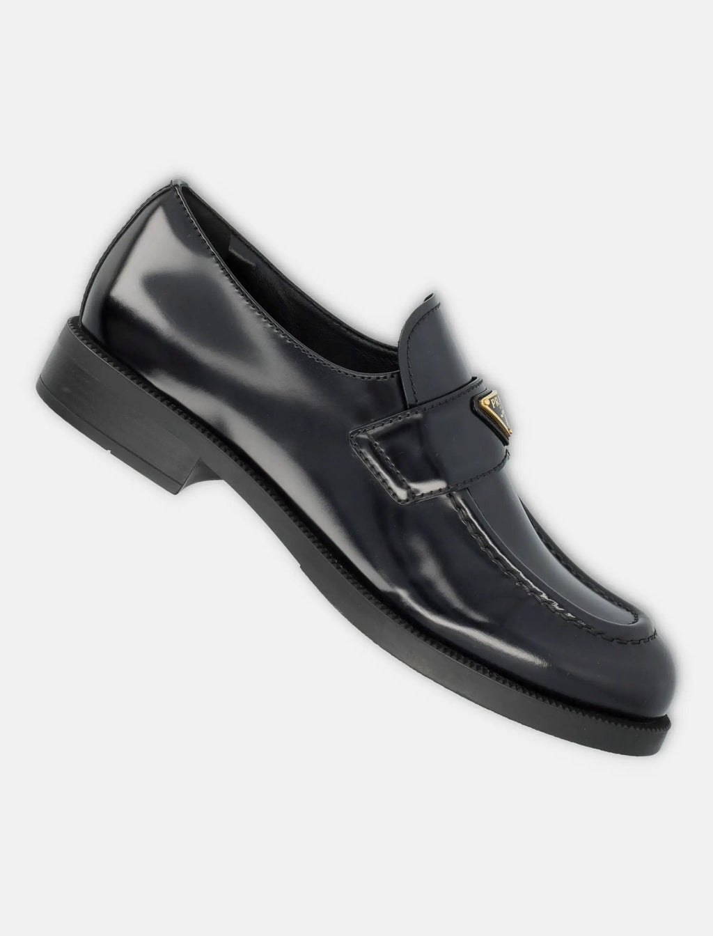Brushed Leather Loafers With Logo Prada – Гарантія оригінальності – детальний вид