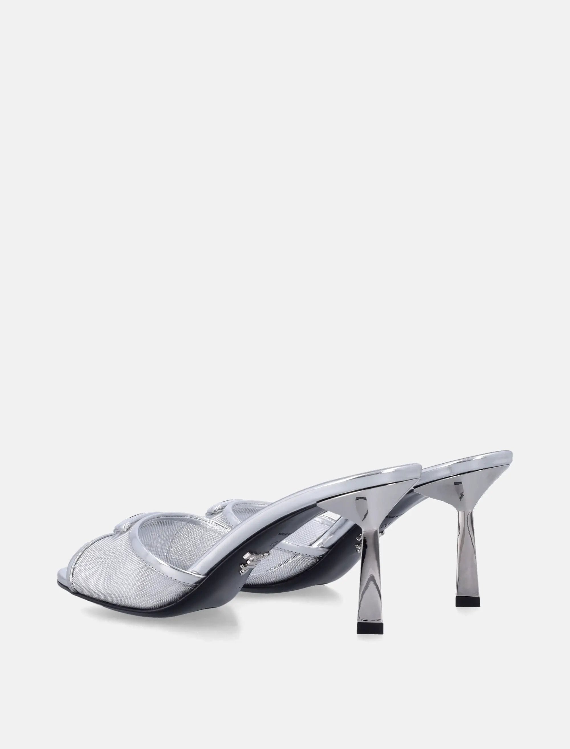 Silver Mesh And Metallic Leather Mules Prada – Гарантія оригінальності – збільшений вид