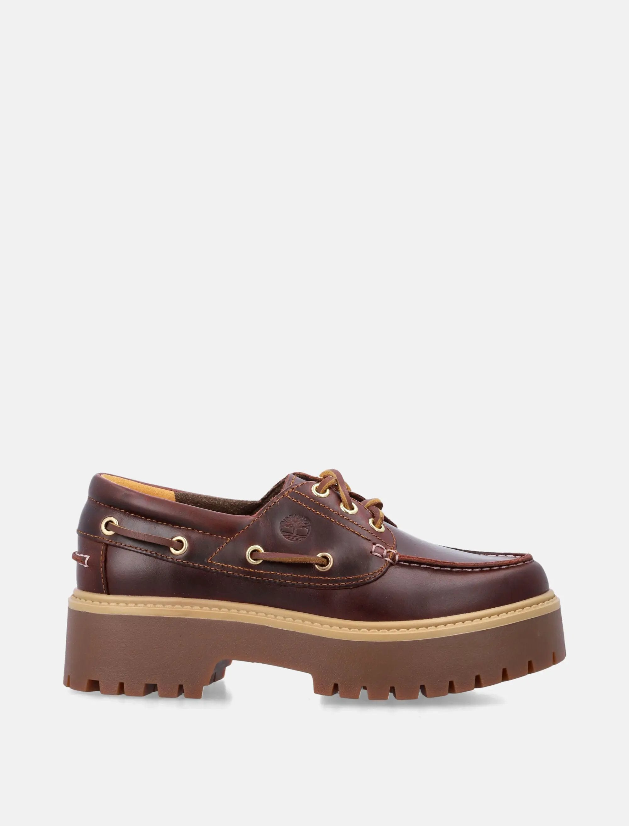 Stone Street Womens Dark Brown Platform Boat Shoe Timberland – Гарантія оригінальності – боковий вид