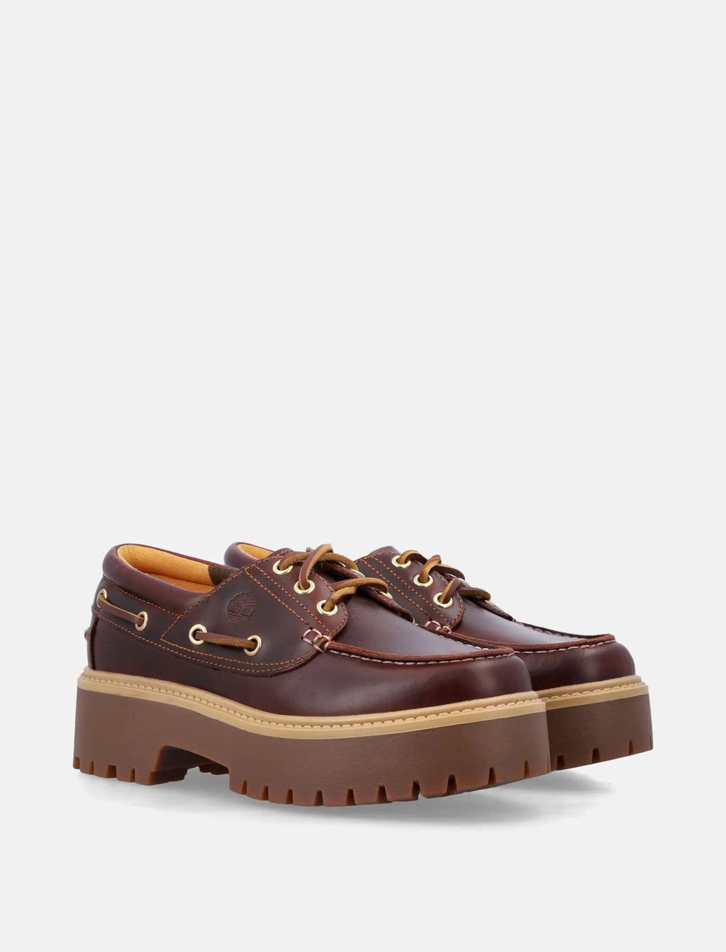 Stone Street Womens Dark Brown Platform Boat Shoe Timberland – Гарантія оригінальності – вид ззаду