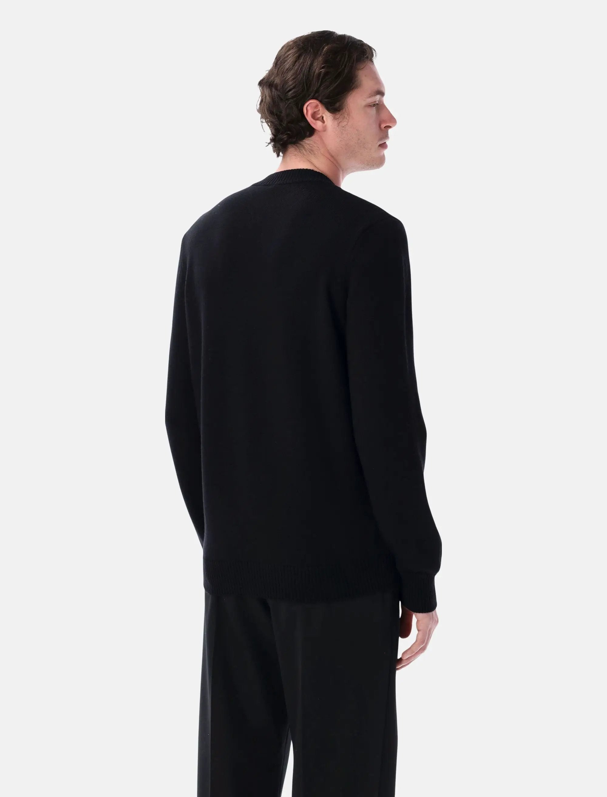 Crewneck Sweater Ff Logo Black Fendi – Гарантія оригінальності – вид ззаду
