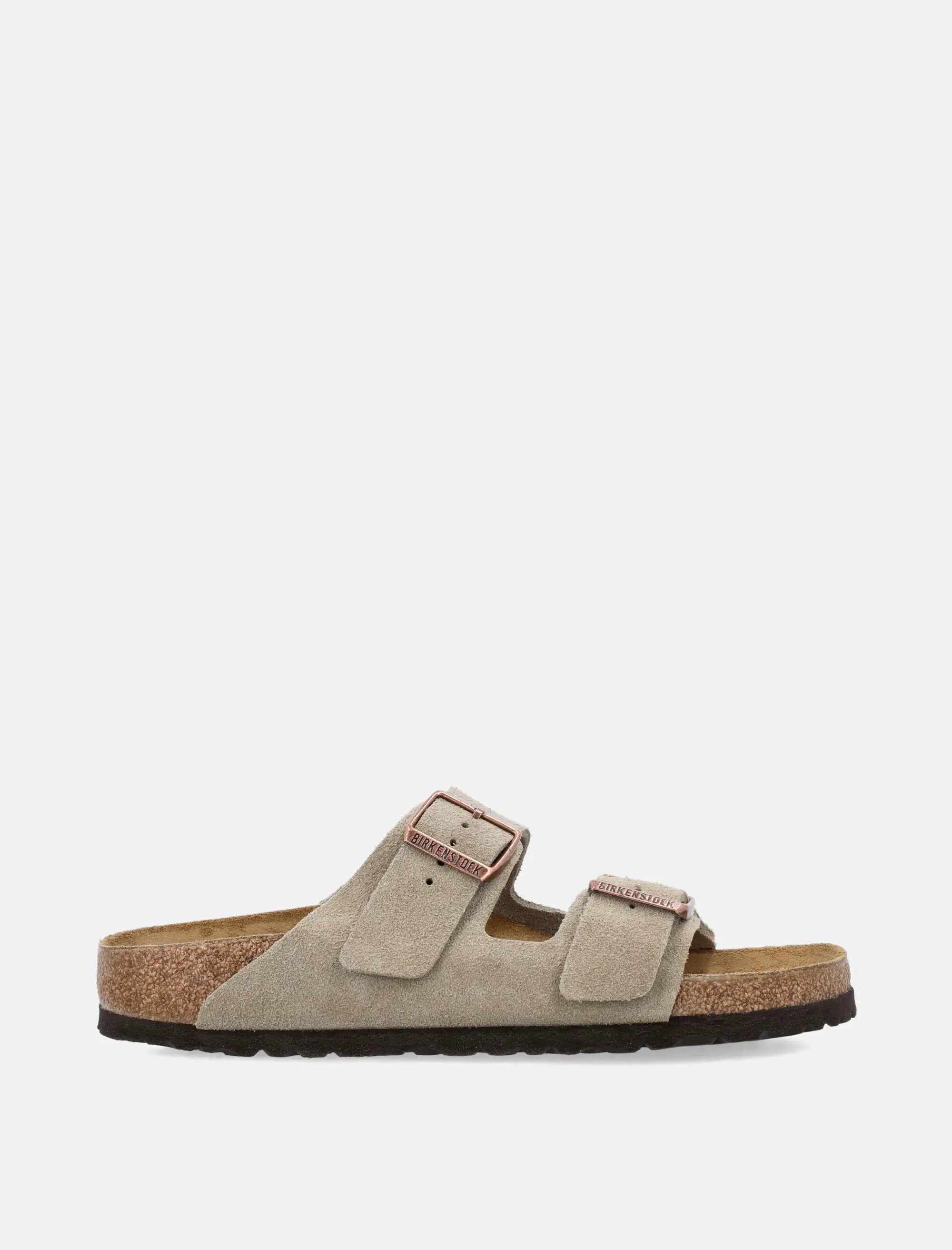 Arizona Suede Flat Sandals In Taupe Birkenstock оригінал – Купити в Україні – боковий вид - BIRKENSTOCK