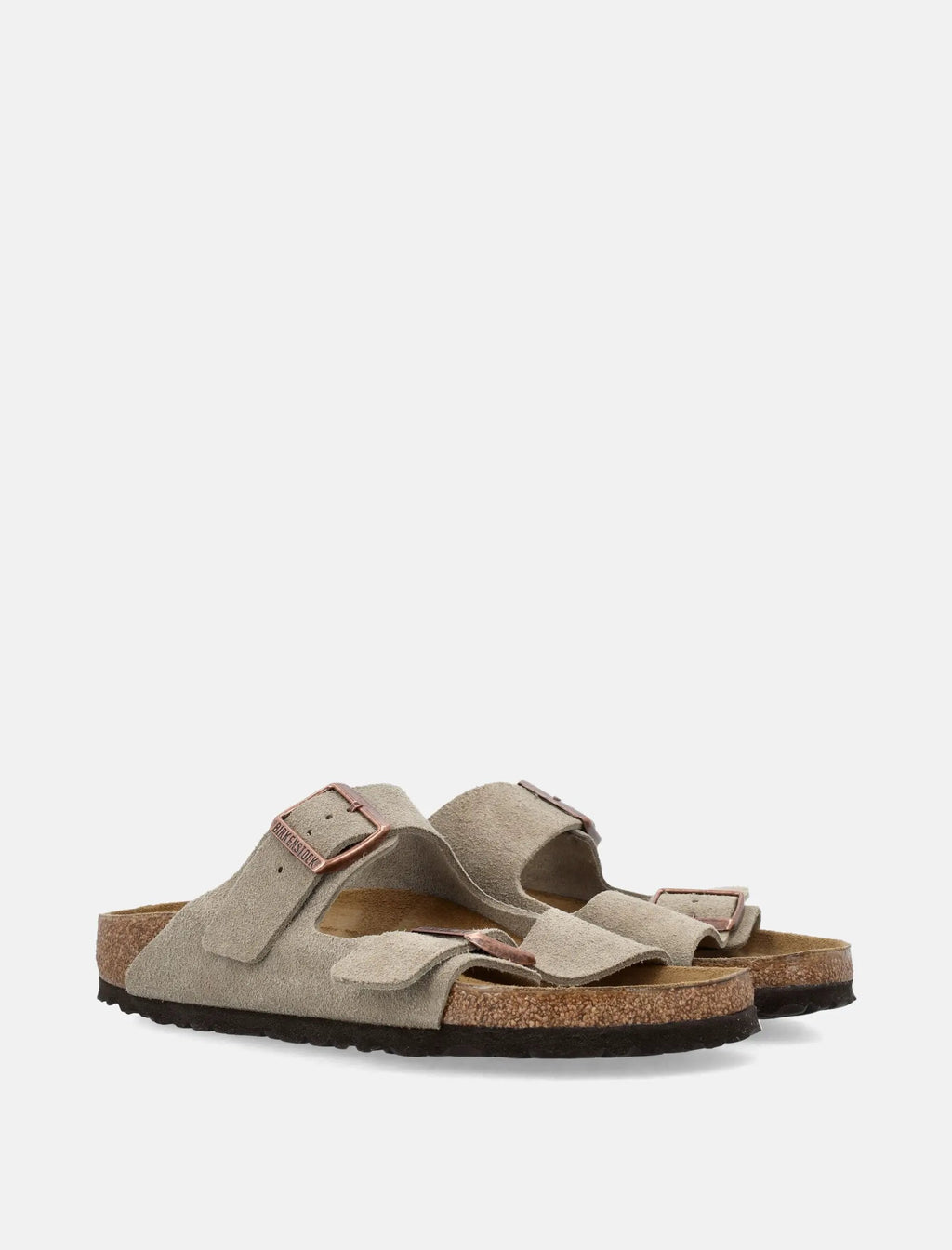 Arizona Suede Flat Sandals In Taupe Birkenstock оригінал – Купити в Україні – вид ззаду