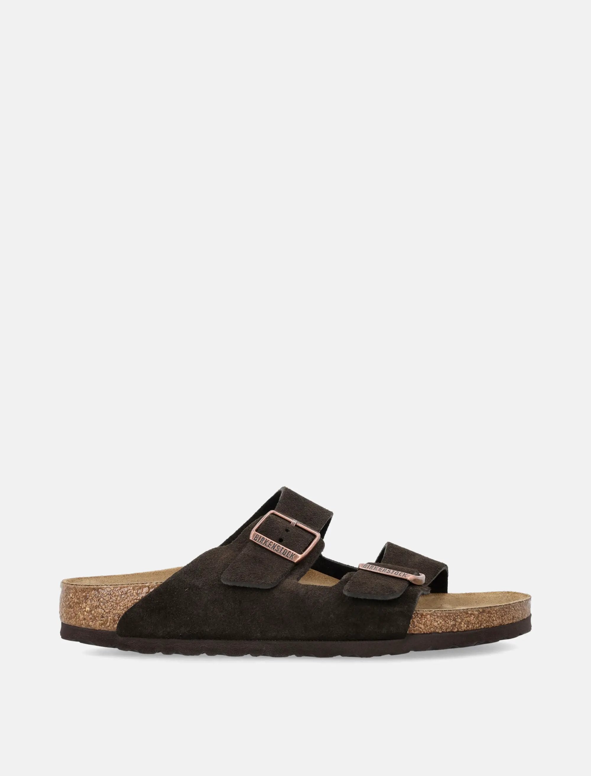 Оригінальна Arizona Suede Flat Sandals In Mocha Birkenstock – боковий вид - BIRKENSTOCK
