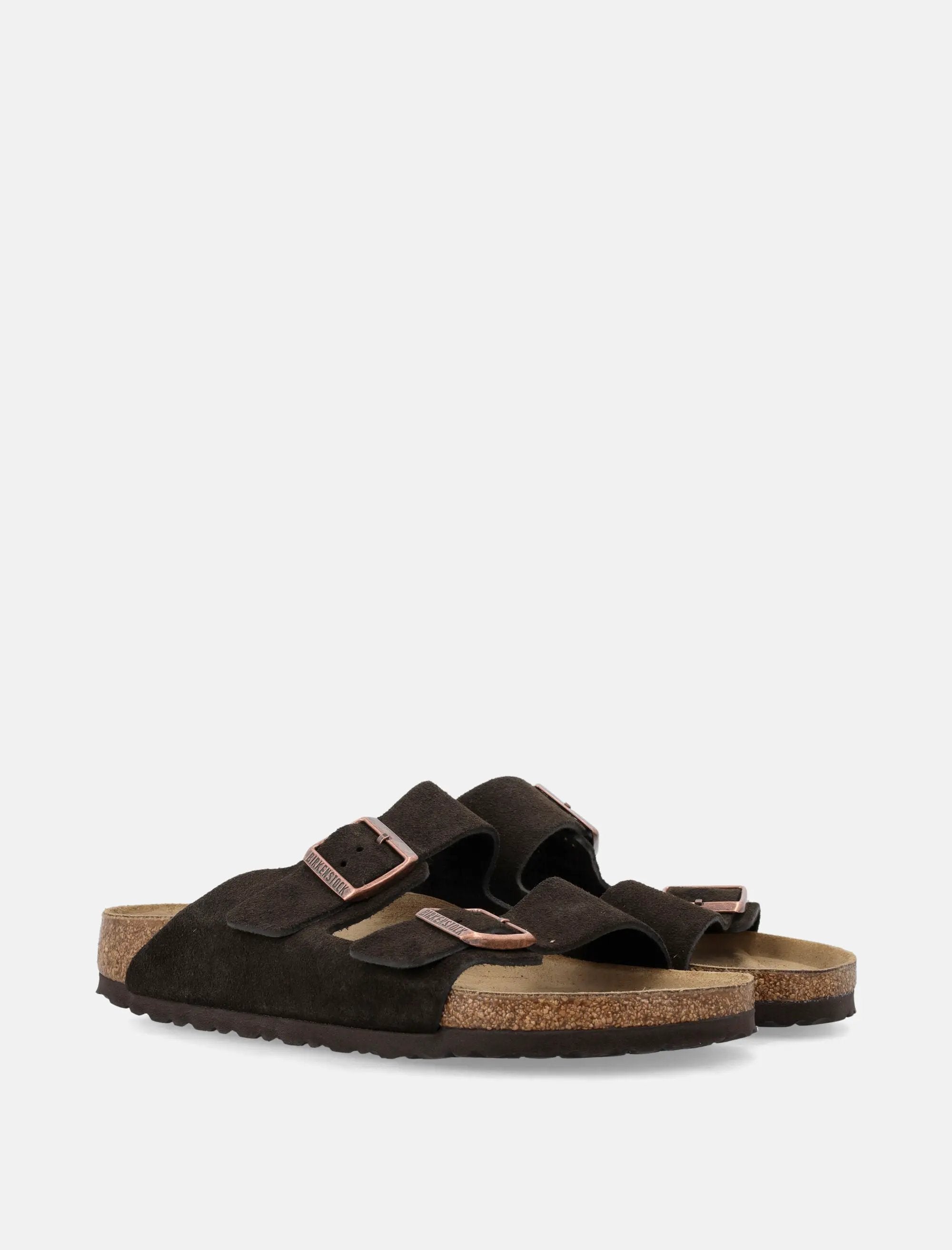 Оригінальна Arizona Suede Flat Sandals In Mocha Birkenstock – вид ззаду - BIRKENSTOCK