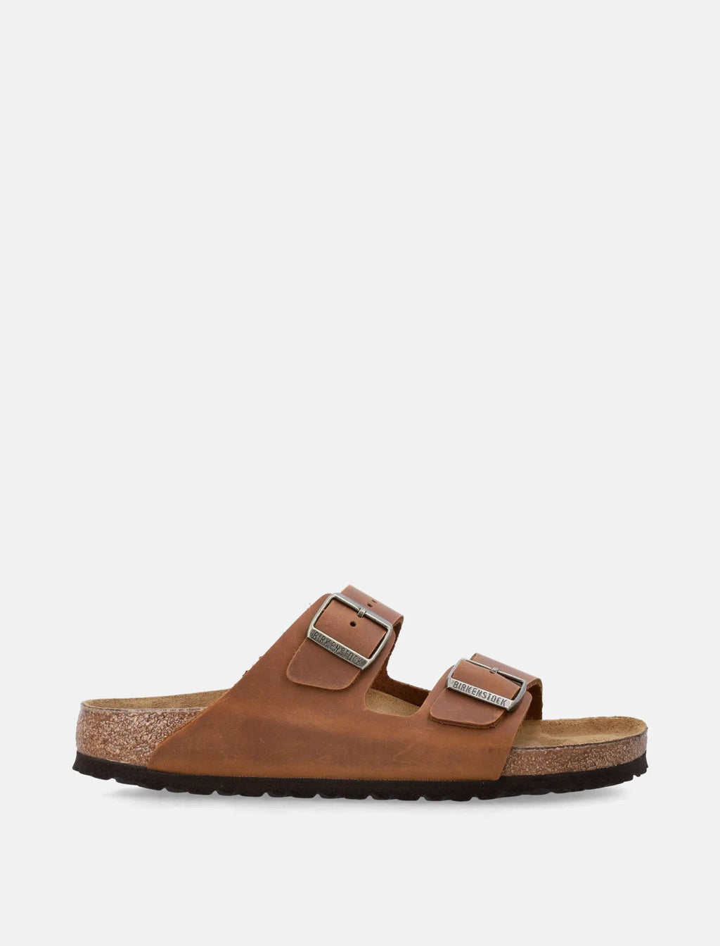 Оригінальна Arizona Oiled Leather Sandals Cognac Birkenstock – боковий вид