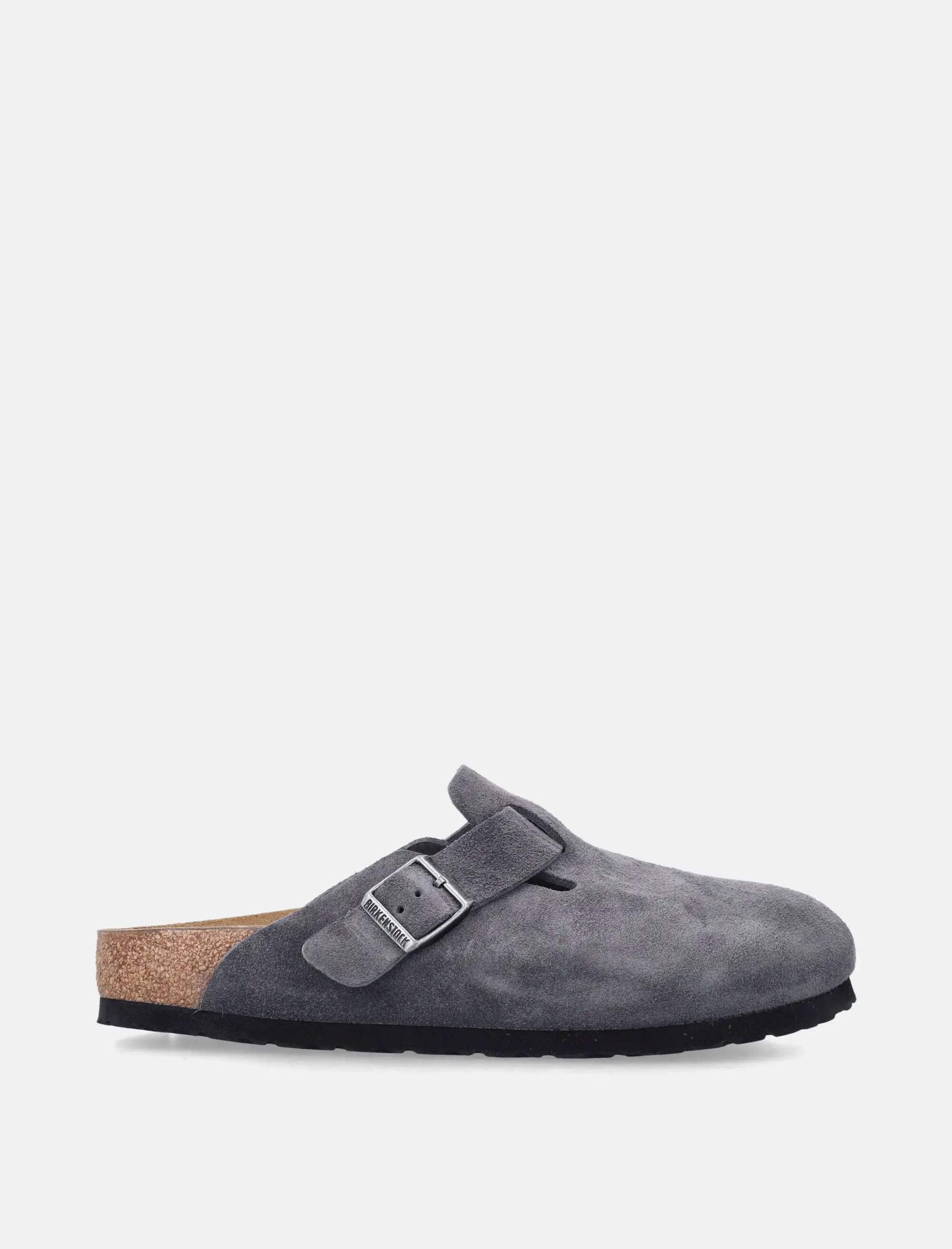 Оригінальна Boston Grey Suede Mule Birkenstock – боковий вид - BIRKENSTOCK