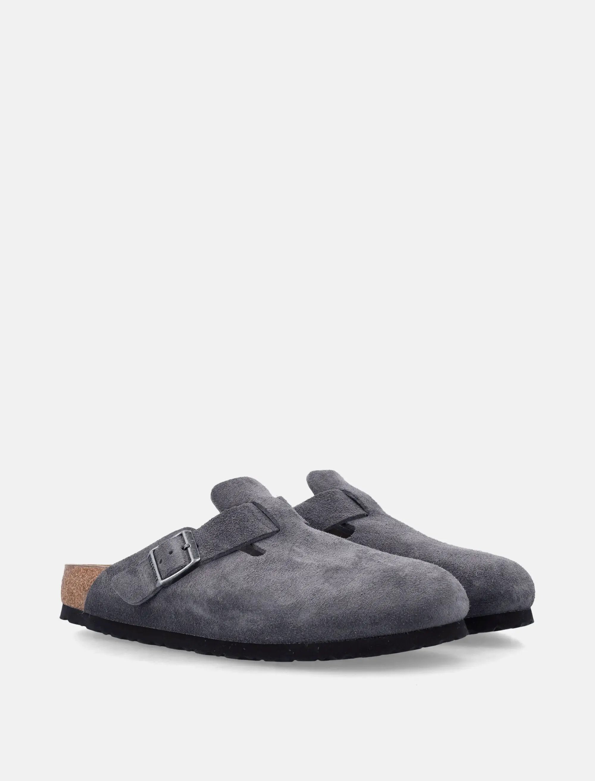 Оригінальна Boston Grey Suede Mule Birkenstock – вид ззаду - BIRKENSTOCK