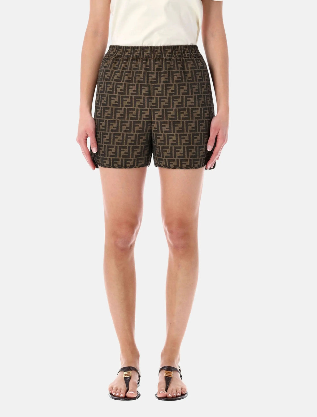 Ff Jacquard Canvas Shorts Fendi – Гарантія оригінальності – боковий вид