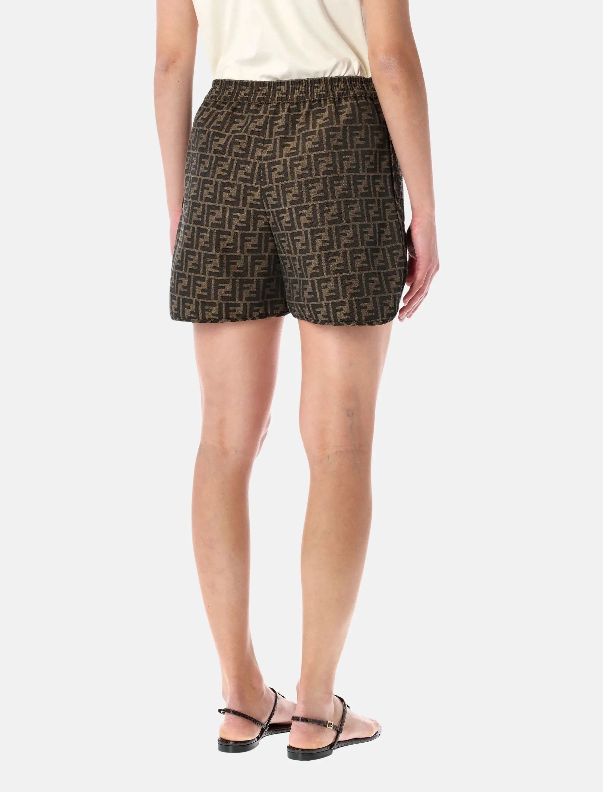 Ff Jacquard Canvas Shorts Fendi – Гарантія оригінальності – вид ззаду