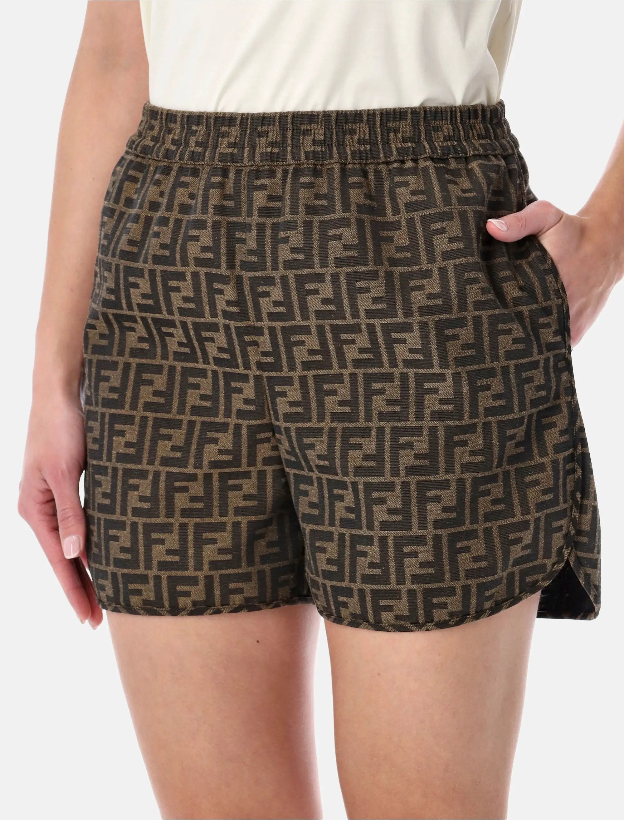 Ff Jacquard Canvas Shorts Fendi – Гарантія оригінальності – детальний вид