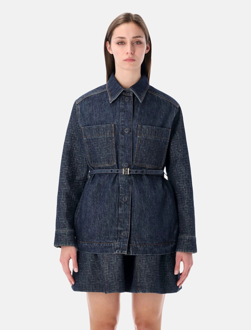 Оригінальна Dark Blue Denim Go To Jacket Fendi – боковий вид