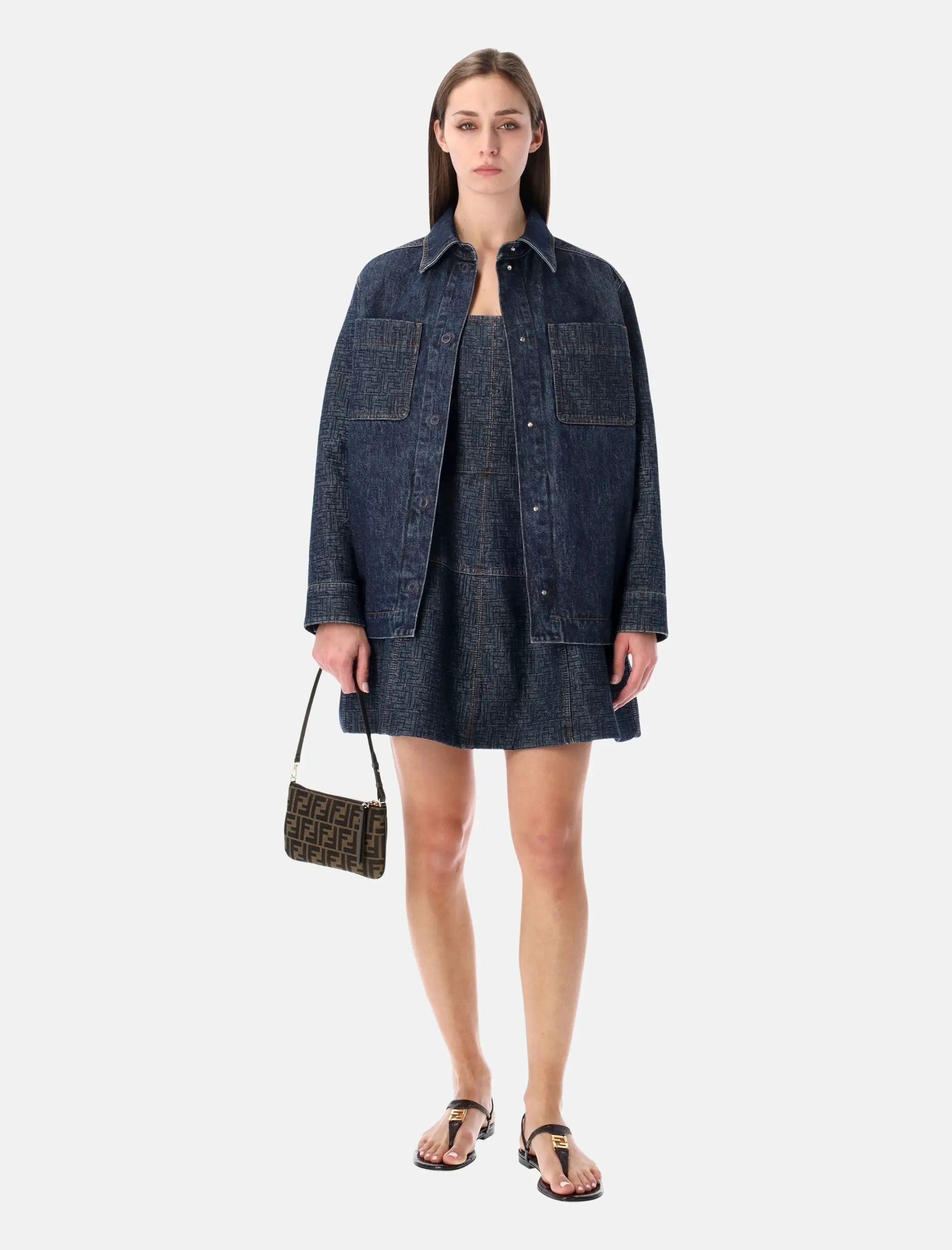 Оригінальна Dark Blue Denim Go To Jacket Fendi – вид ззаду