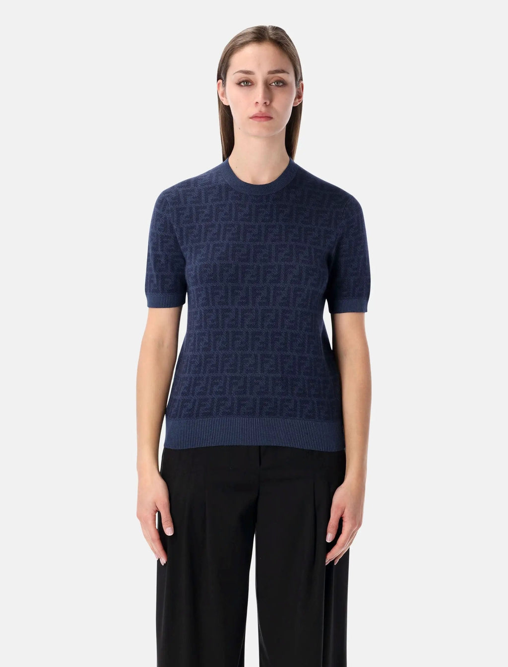 Ff Wool Silk Jacquard Jumper Fendi – Гарантія оригінальності – боковий вид