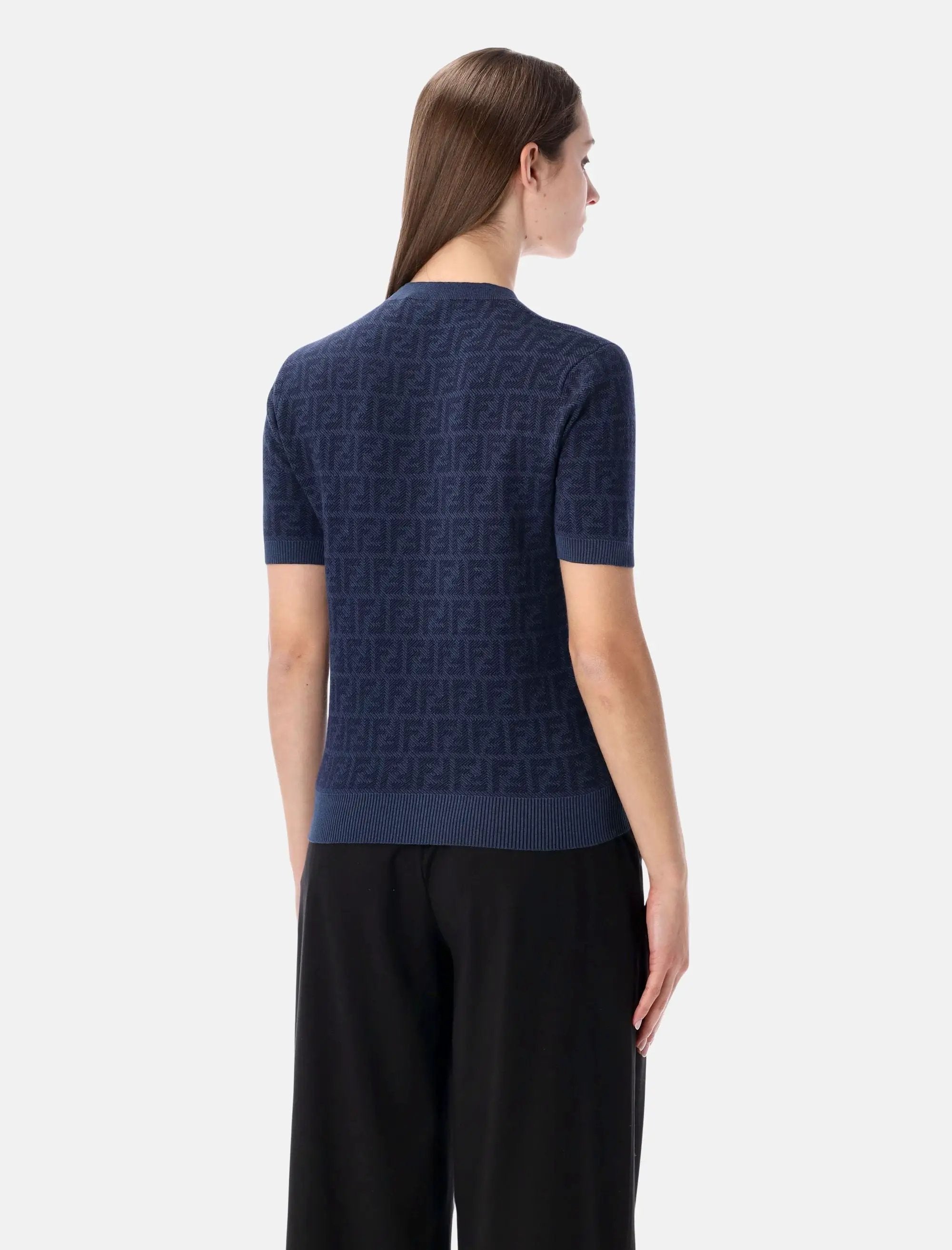 Ff Wool Silk Jacquard Jumper Fendi – Гарантія оригінальності – вид ззаду