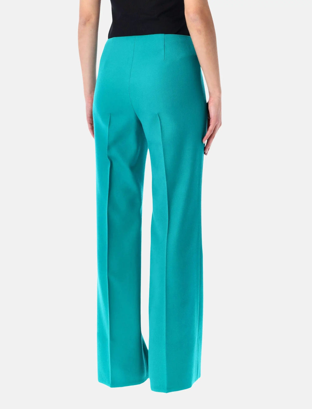 Turquoise Wool Flared Trousers Fendi оригінал – Купити в Україні – вид ззаду