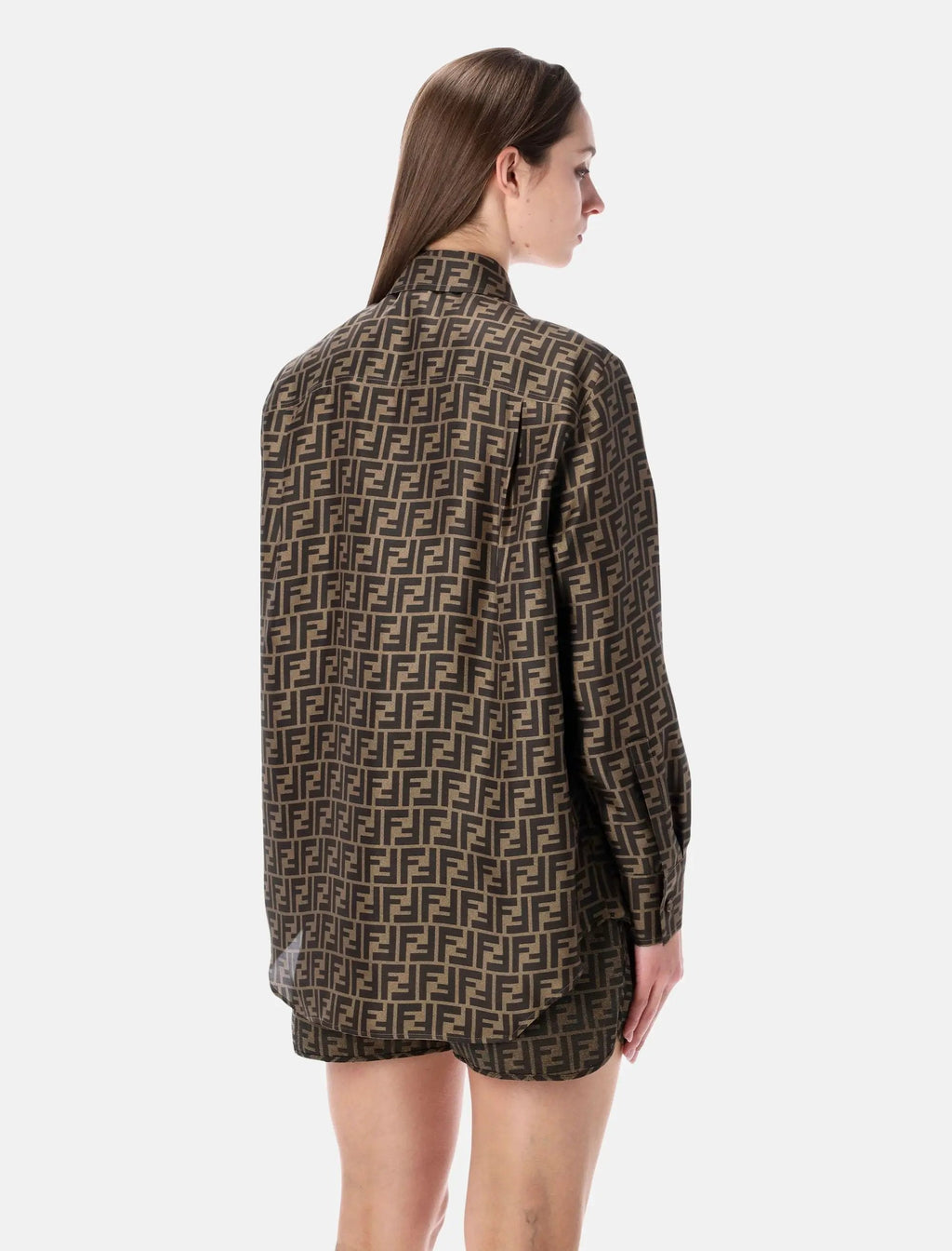 Ff Silk Jacquard Oversized Shirt Fendi – Гарантія оригінальності – вид ззаду