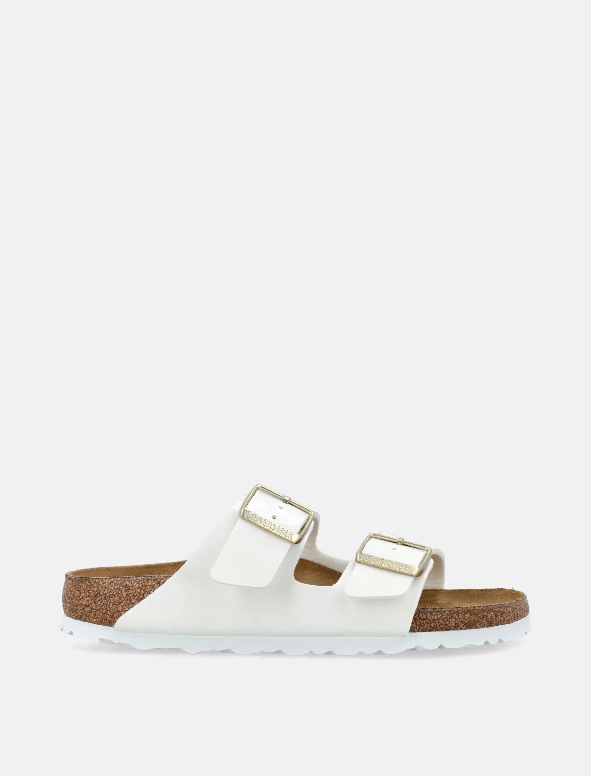 Arizona Birko Flor Patent Womans Sandals White Birkenstock – Гарантія оригінальності – боковий вид - BIRKENSTOCK