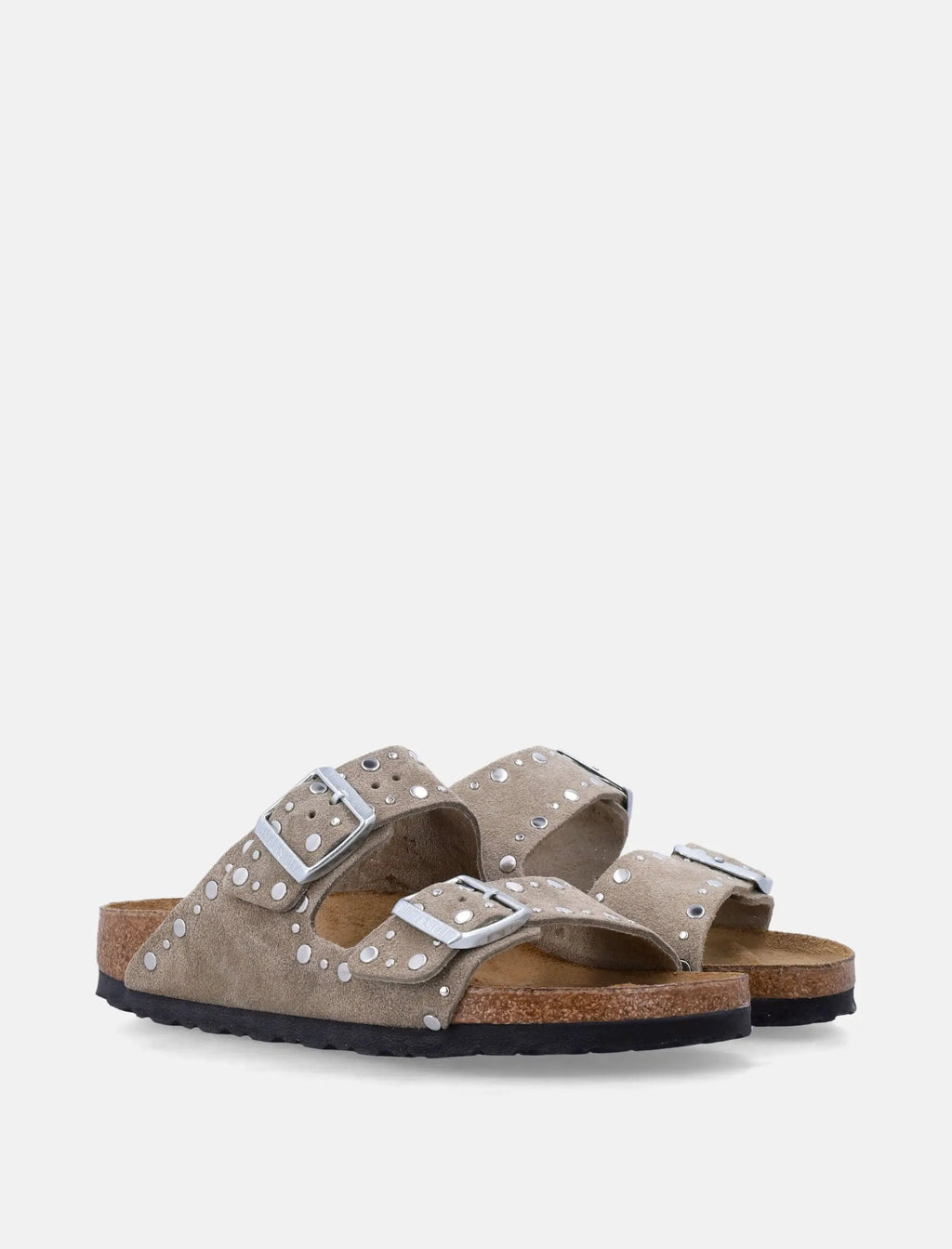 Arizona Rivet Taupe Suede Leather Sandals Birkenstock – Гарантія оригінальності – вид ззаду