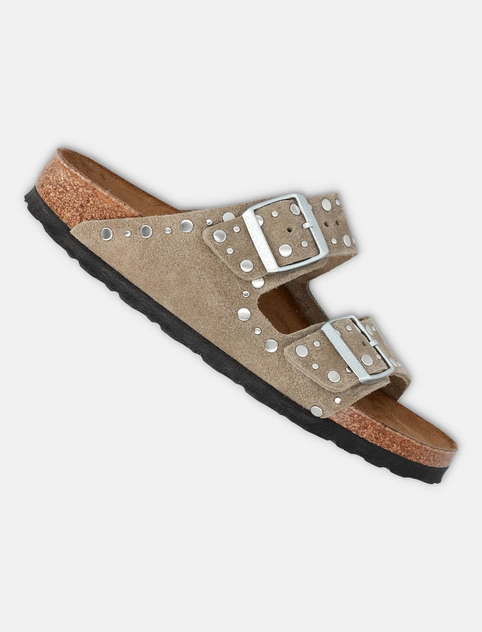 Arizona Rivet Taupe Suede Leather Sandals Birkenstock – Гарантія оригінальності – детальний вид - BIRKENSTOCK
