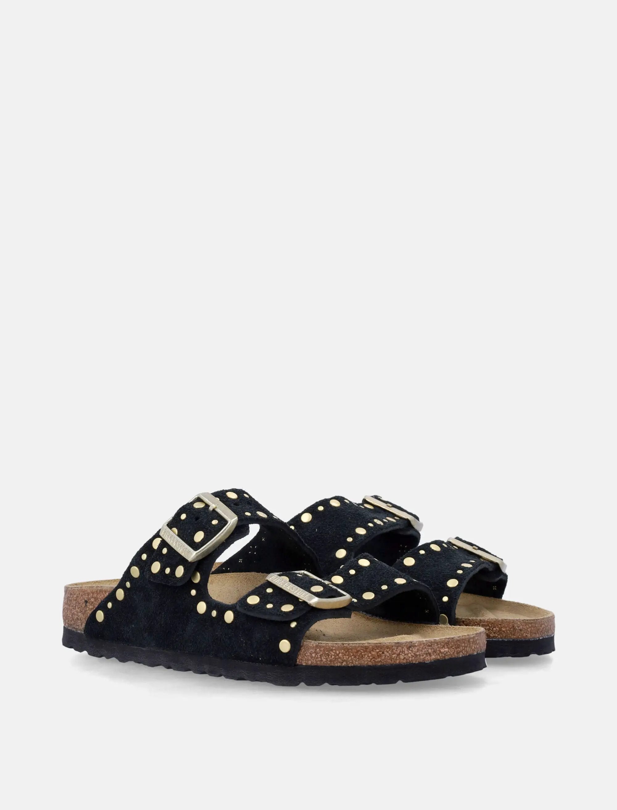 Arizona Rivet Black Suede Leather Sandals Birkenstock оригінал – Купити в Україні – вид ззаду - BIRKENSTOCK