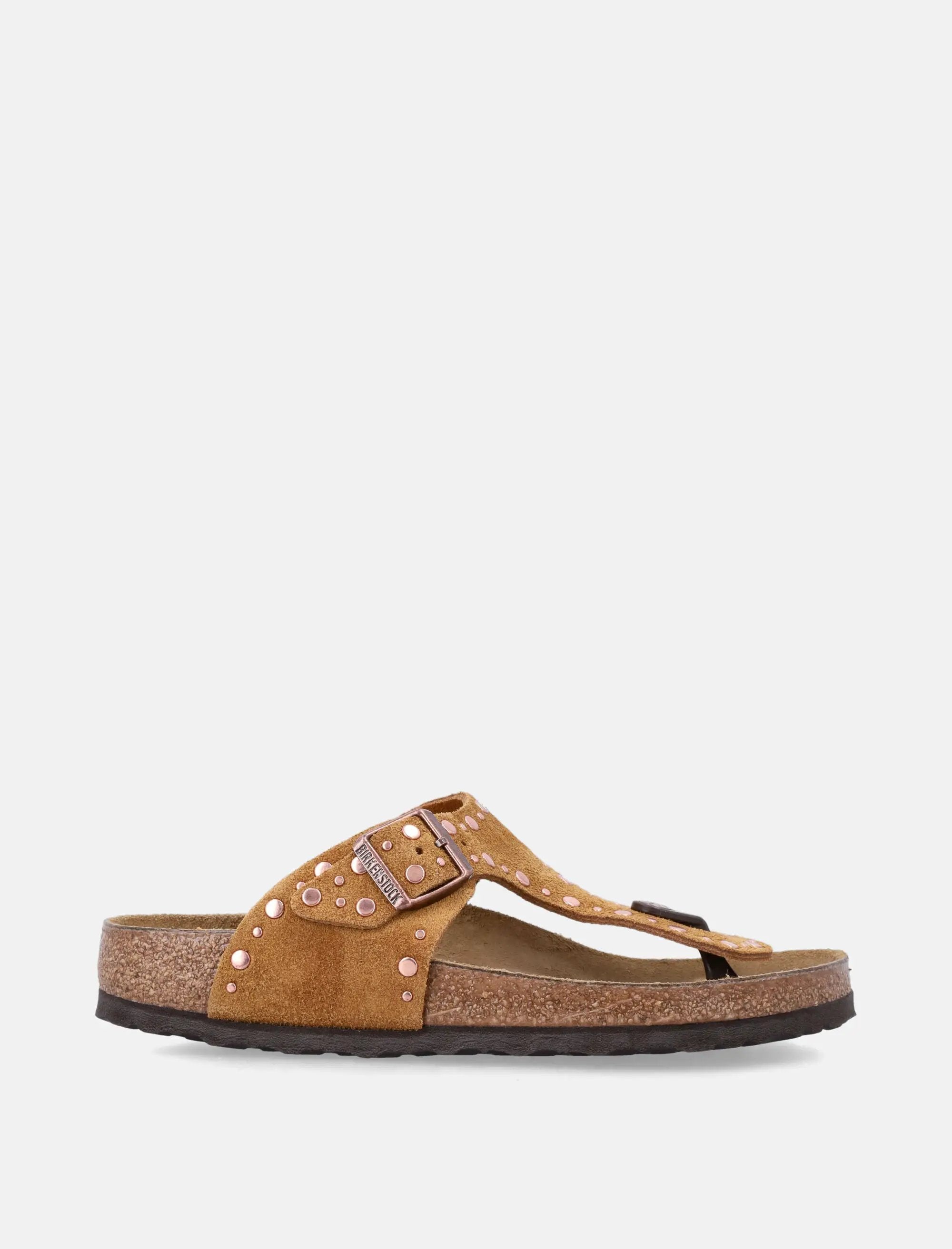 Gizeh Rivet Mink Suede Sandal Birkenstock – Гарантія оригінальності – боковий вид - BIRKENSTOCK