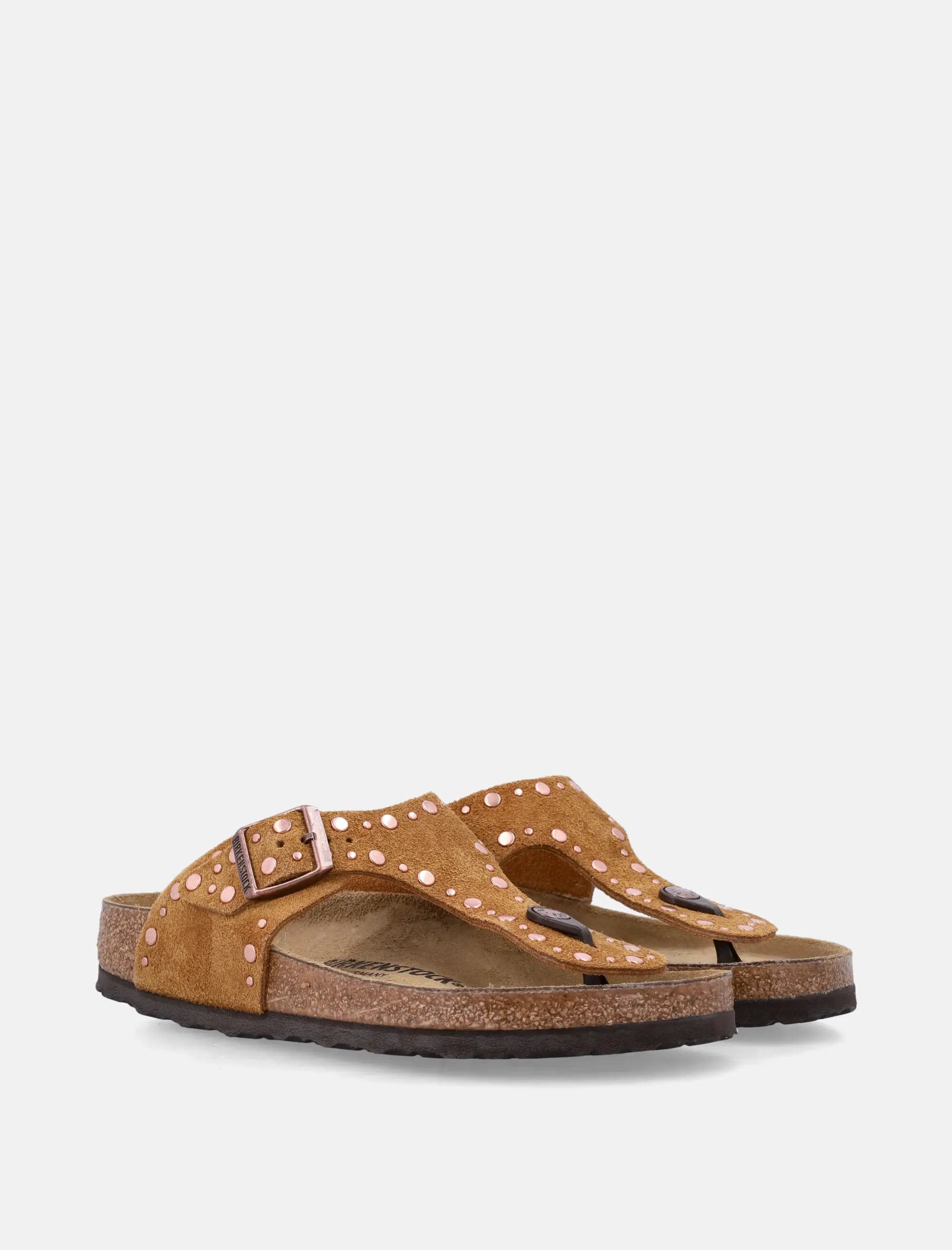 Gizeh Rivet Mink Suede Sandal Birkenstock – Гарантія оригінальності – вид ззаду - BIRKENSTOCK